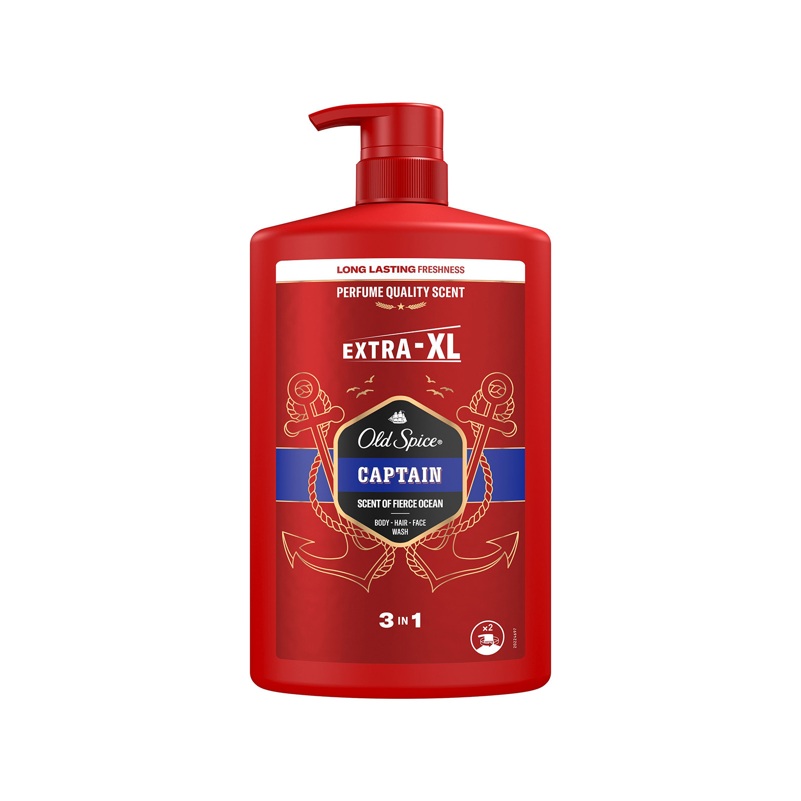 Old Spice αφρόλουτρο για σώμα, πρόσωπο & μαλλιά captain 1000ml εικόνα 1