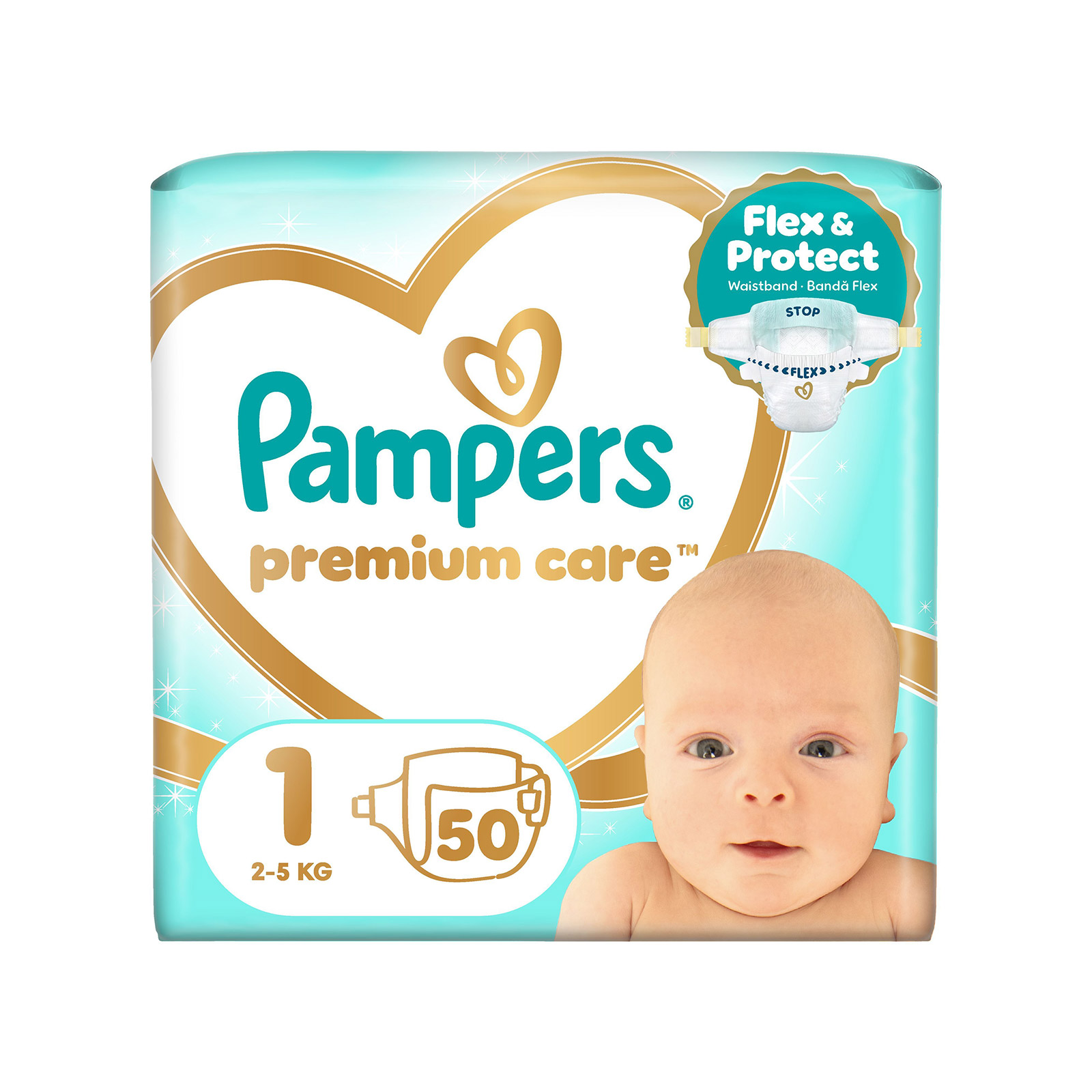 Pampers Premium Care πάνες παιδικές Nο. 1/ 2 - 5kg 50τεμ εικόνα 1