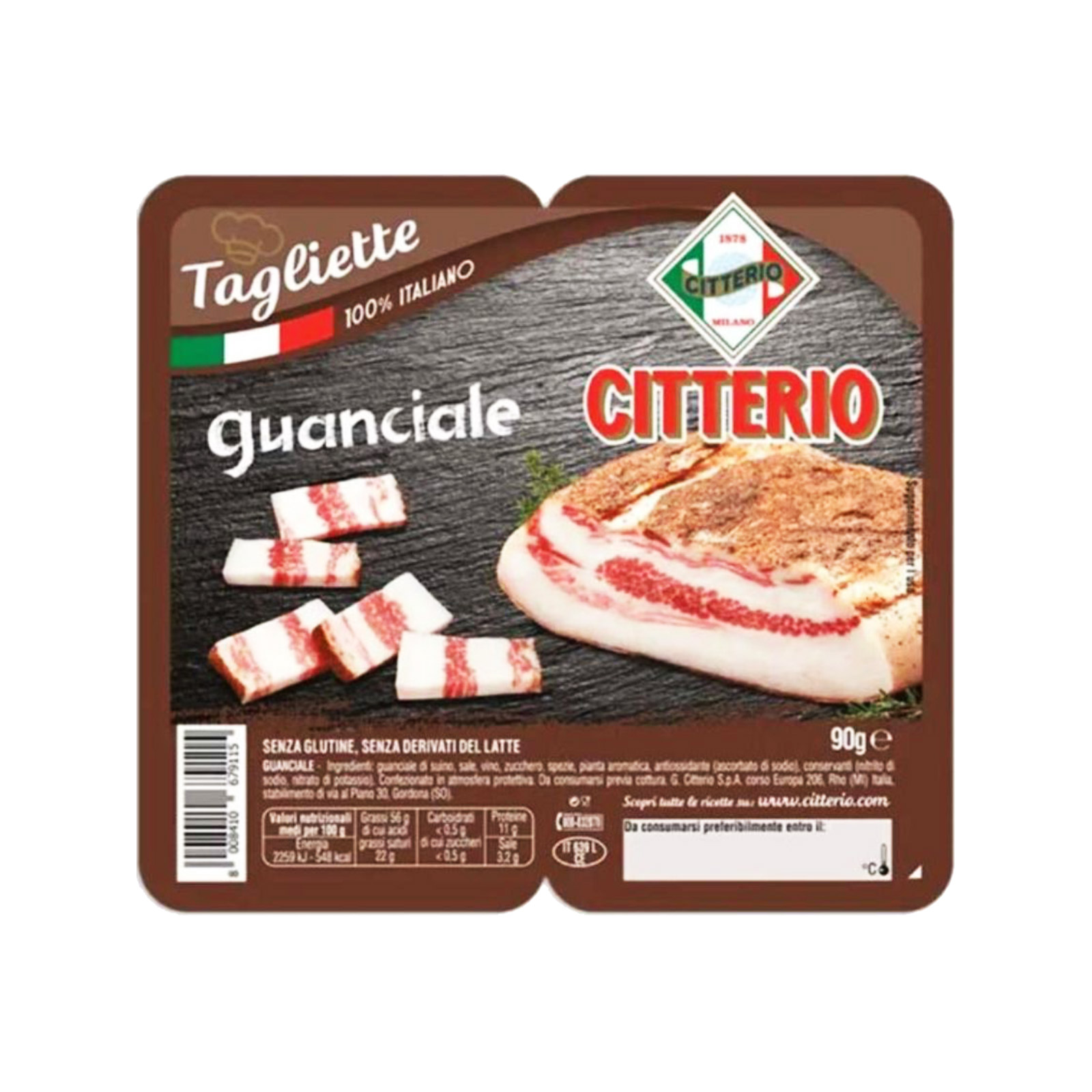 Citterio guanciale σε κύβους 90g εικόνα 1