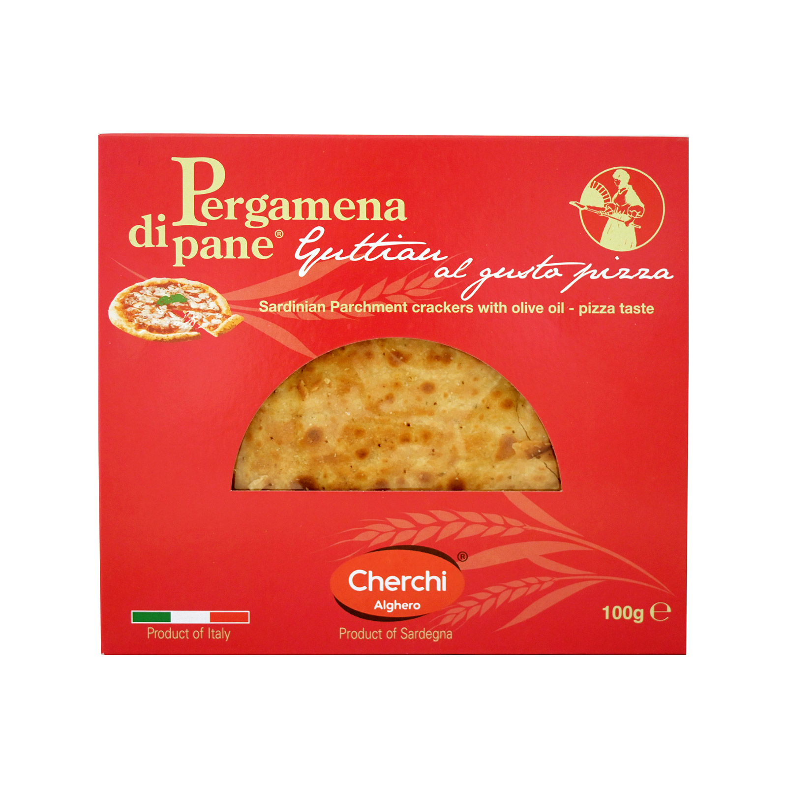 Cherchi Pergamena κράκερ olive oil - pizza taste 100g εικόνα 1