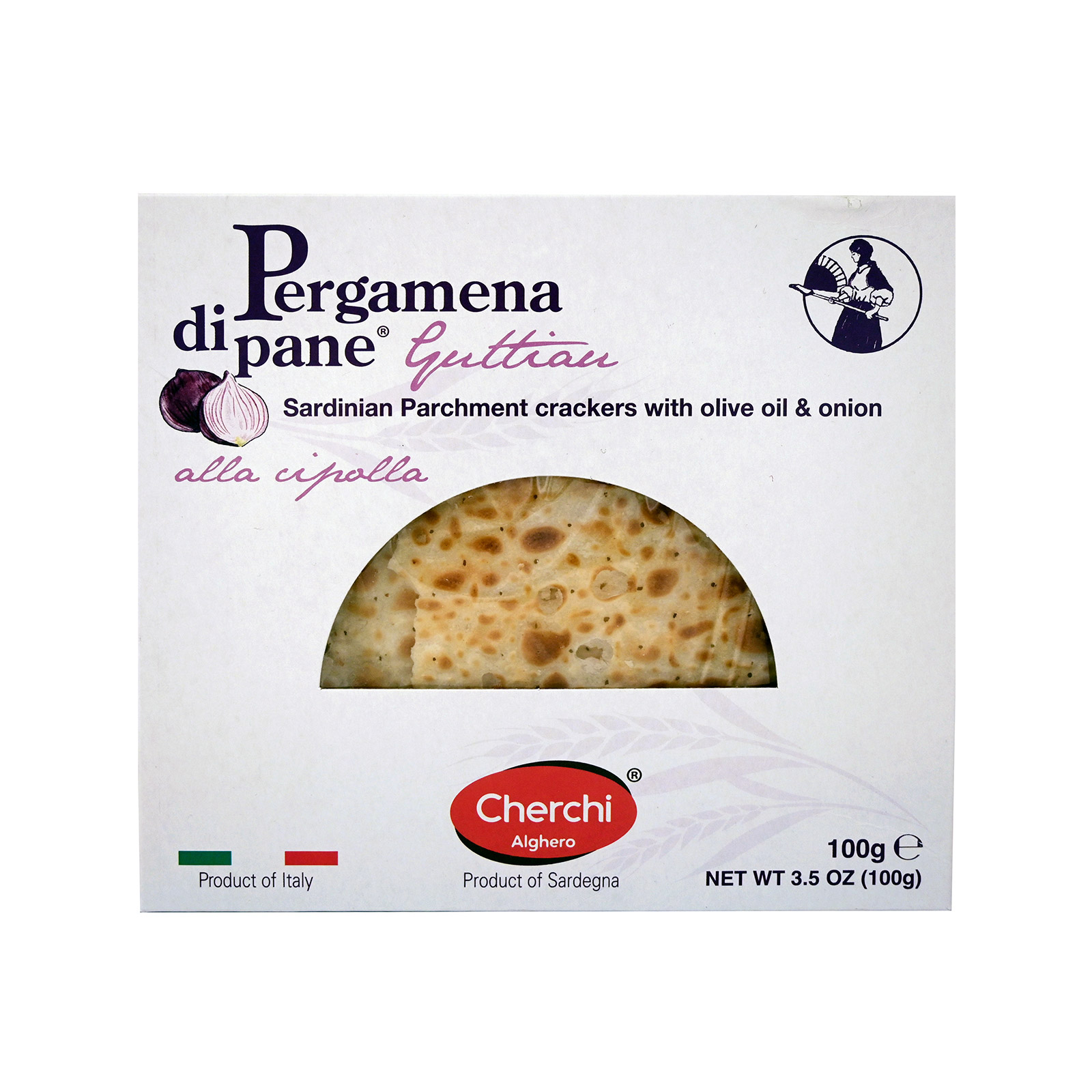 Cherchi Pergamena κράκερ ελαιόλαδο & κρεμμύδι 100g εικόνα 1
