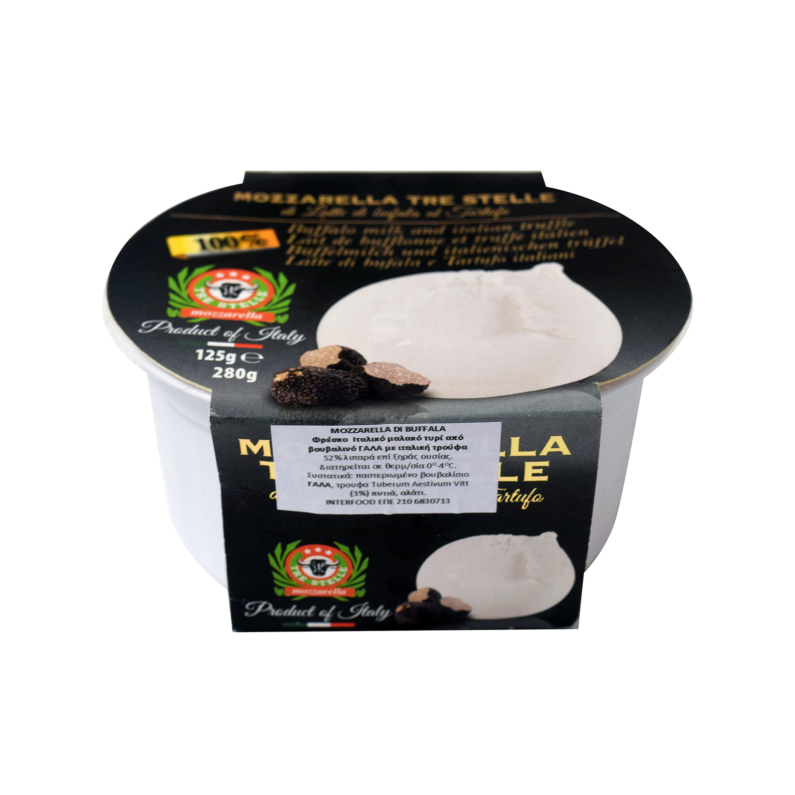 Tre Stelle mozzarella cheese from buffalo milk, with italian truffle 125g image 1