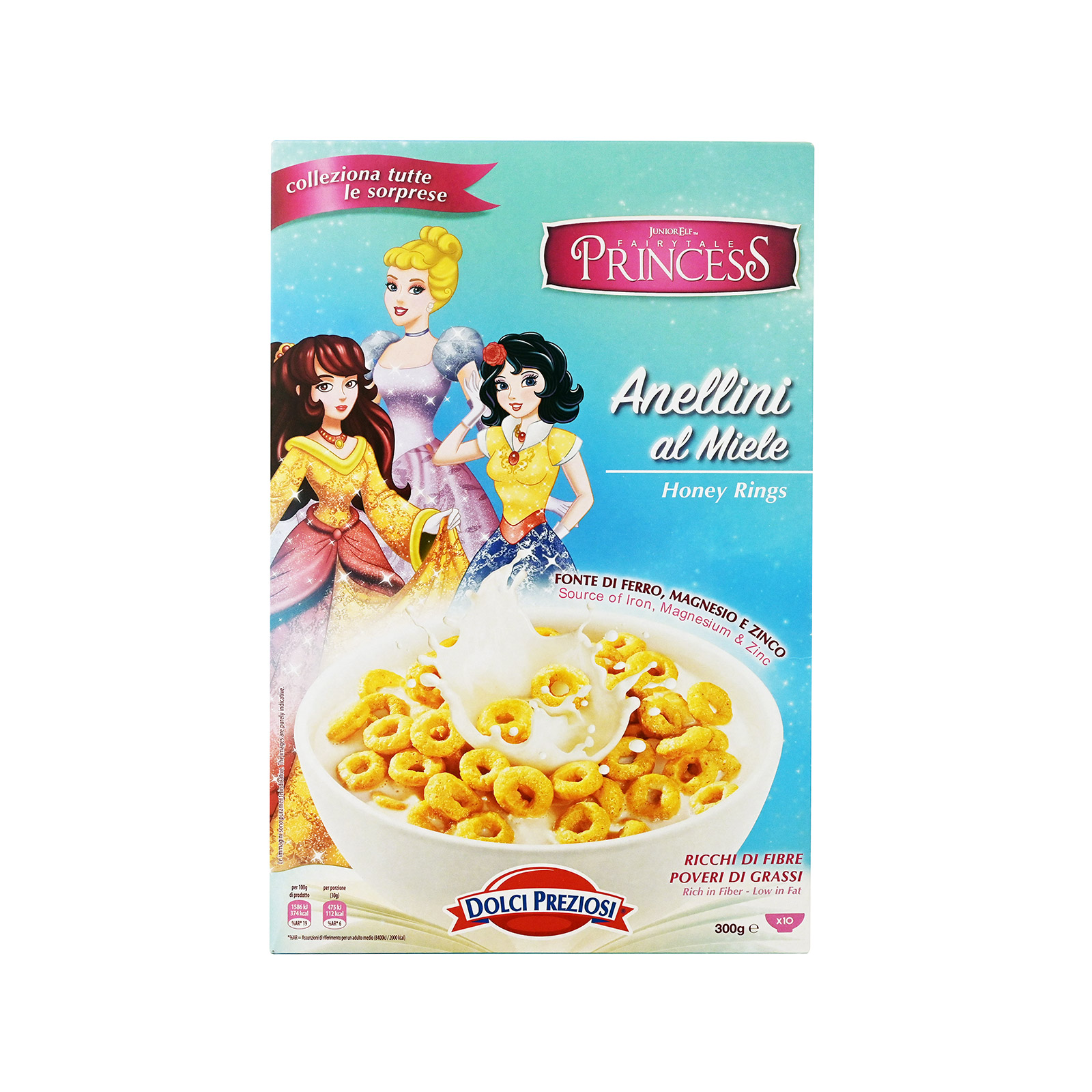Dolci Preziosi Disney Princess cereal for kids honey rings 300g image 1