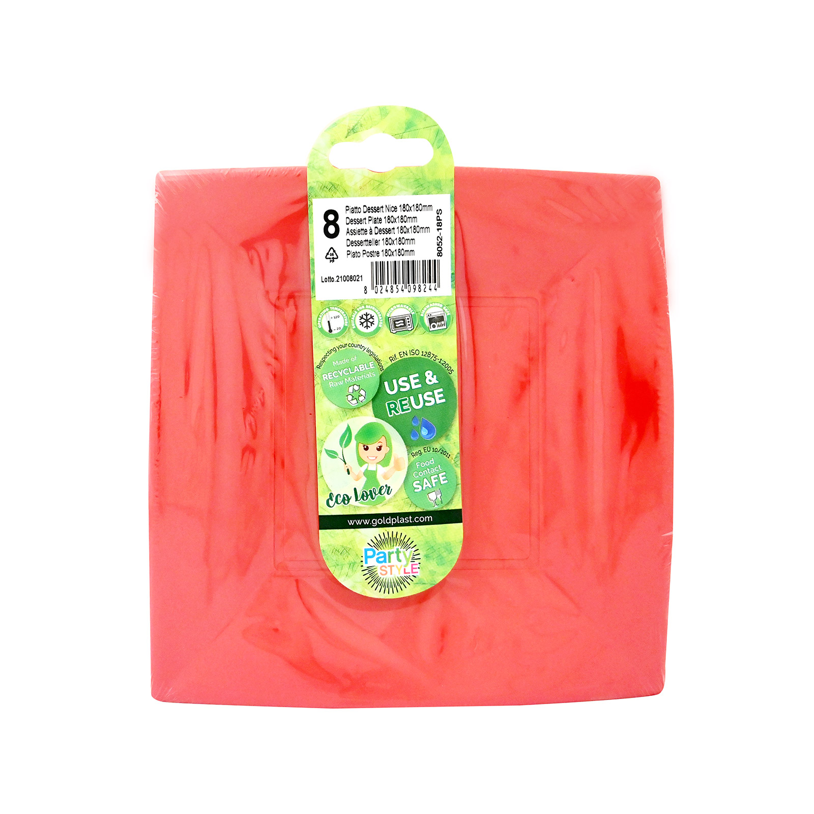 Goldplast πιάτα κόκκινα 18 εκ 8τεμ εικόνα 1