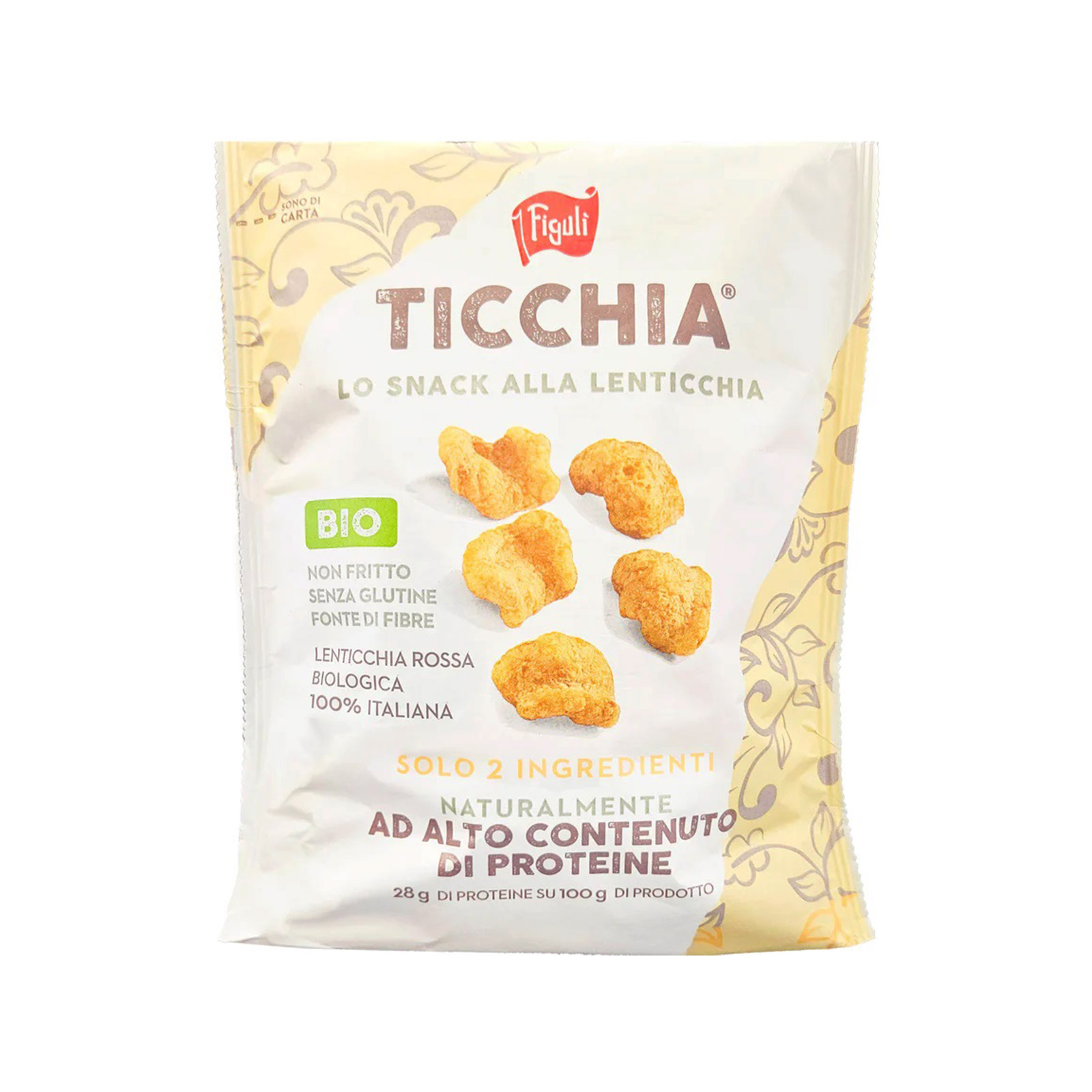 Figuli Ticchia σνακ κόκκινης φακής 70g εικόνα 1