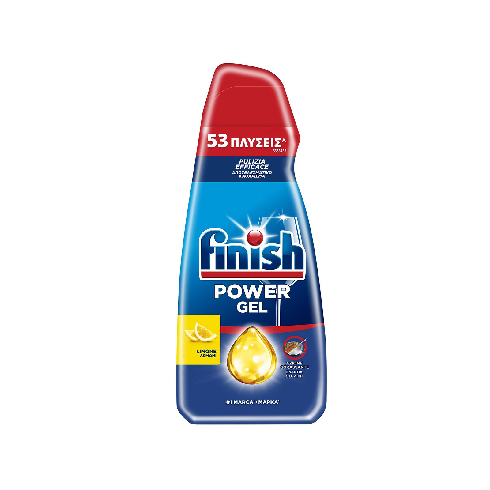 Finish Power Gel απορρυπαντικό πλυντηρίου πιάτων λεμόνι 994 ml 53μεζ εικόνα 1