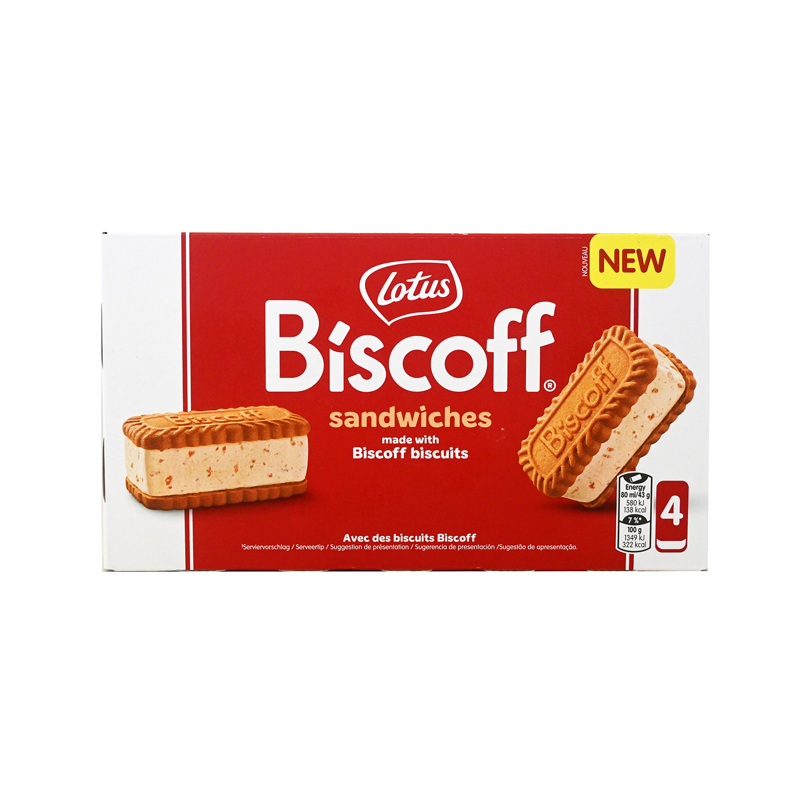 Lotus Biscoff παγωτό πολυσυσκευασία sandwich 4x80ml εικόνα 1