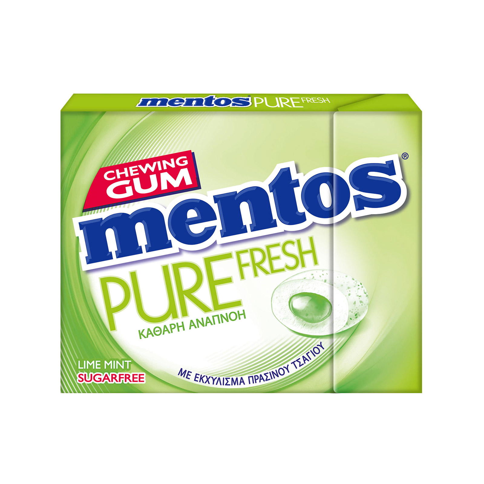 Mentos Pure Fresh chewing gum Lime Mint & Green Tea Extract 30g image 1
