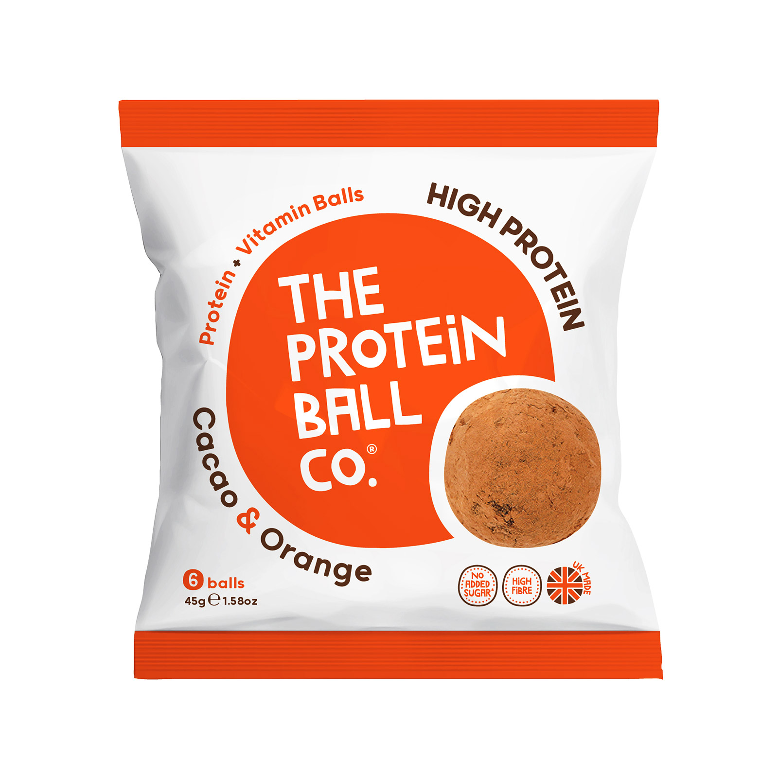 The Protein Ball Co snack balls Cacao & Orange 45g image 1