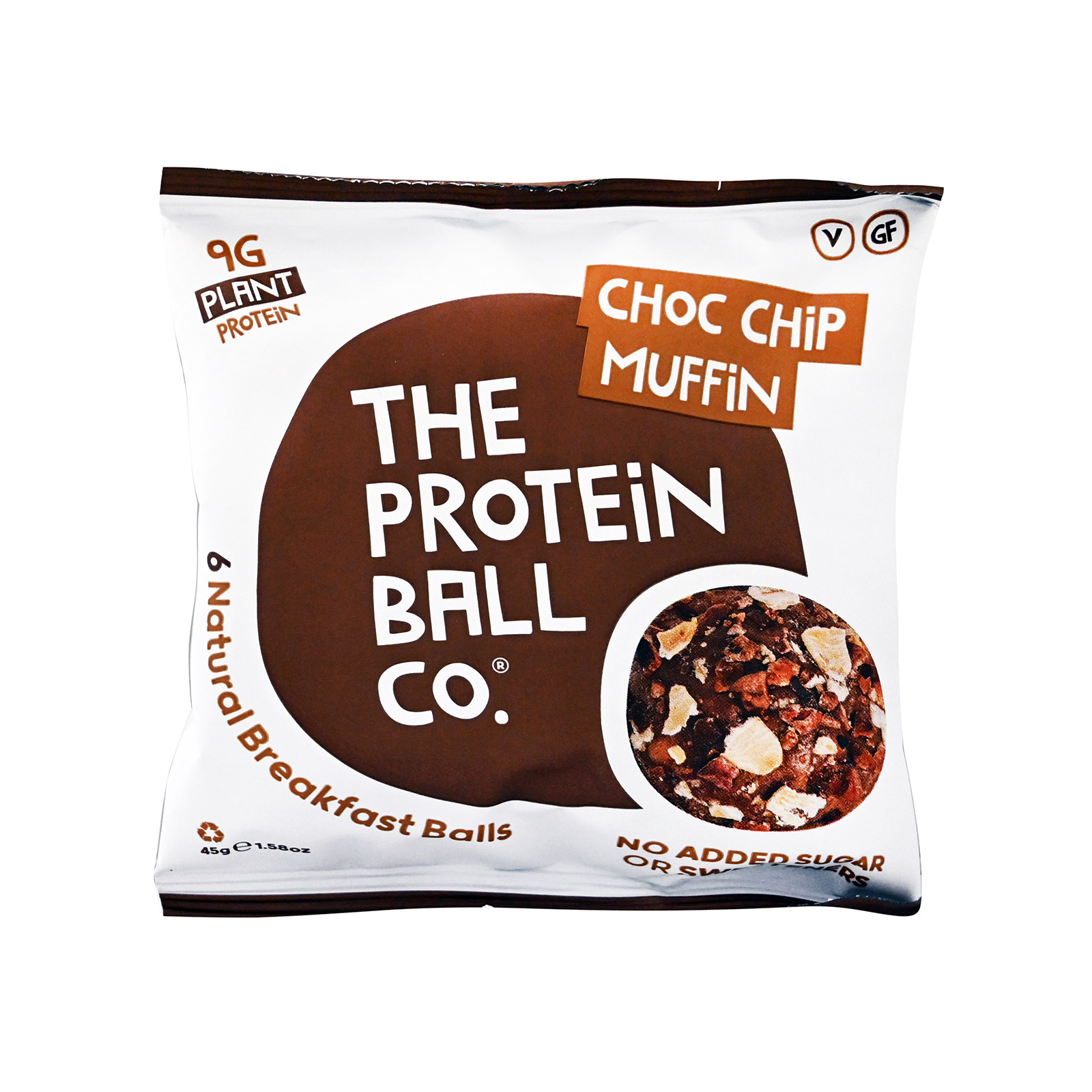 The Protein Ball Co μπαλίτσες choc chip muffin 45g εικόνα 1