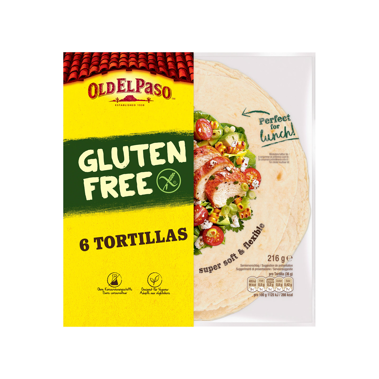 Old El Paso πίτες τορτίγια απο ταπιοκα, καλαμπόκι & κινόα , super soft 216g εικόνα 1