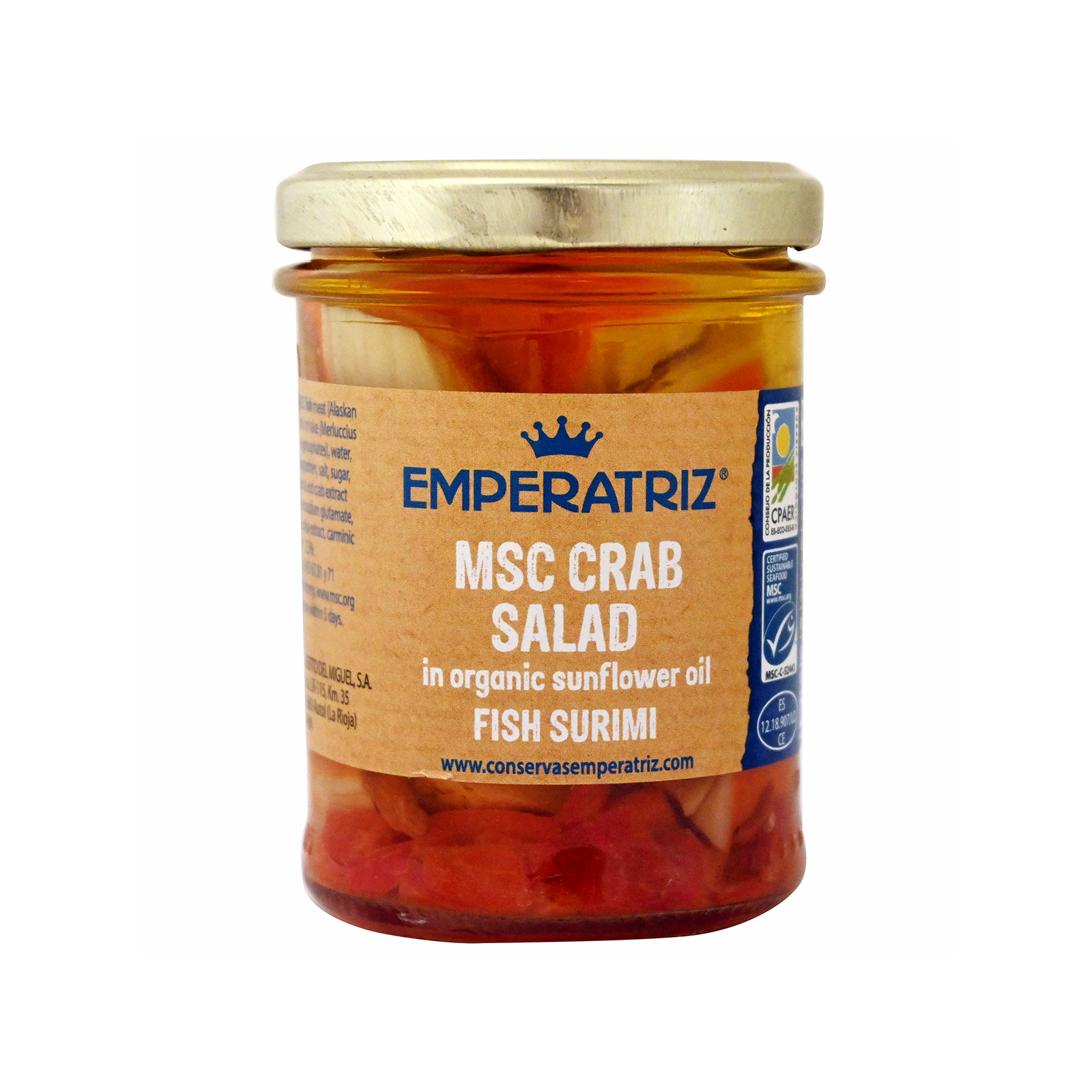 Emperatriz καβουροσαλάτα σε βιολογικό ηλιέλαιο 200g (στραγγισμένο βάρος 130g) εικόνα 1