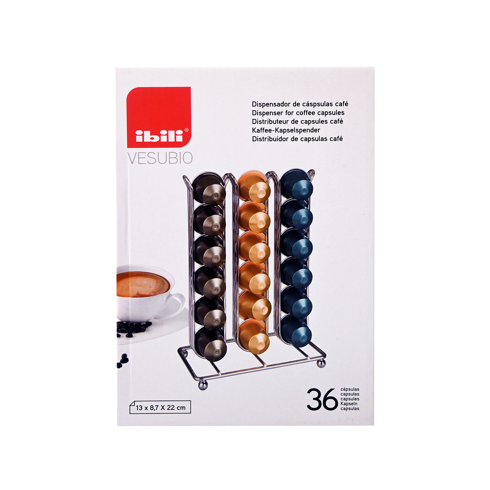 Ibili 780010 θήκη μεταλλική για κάψουλες καφέ 36 θέσεις εικόνα 1
