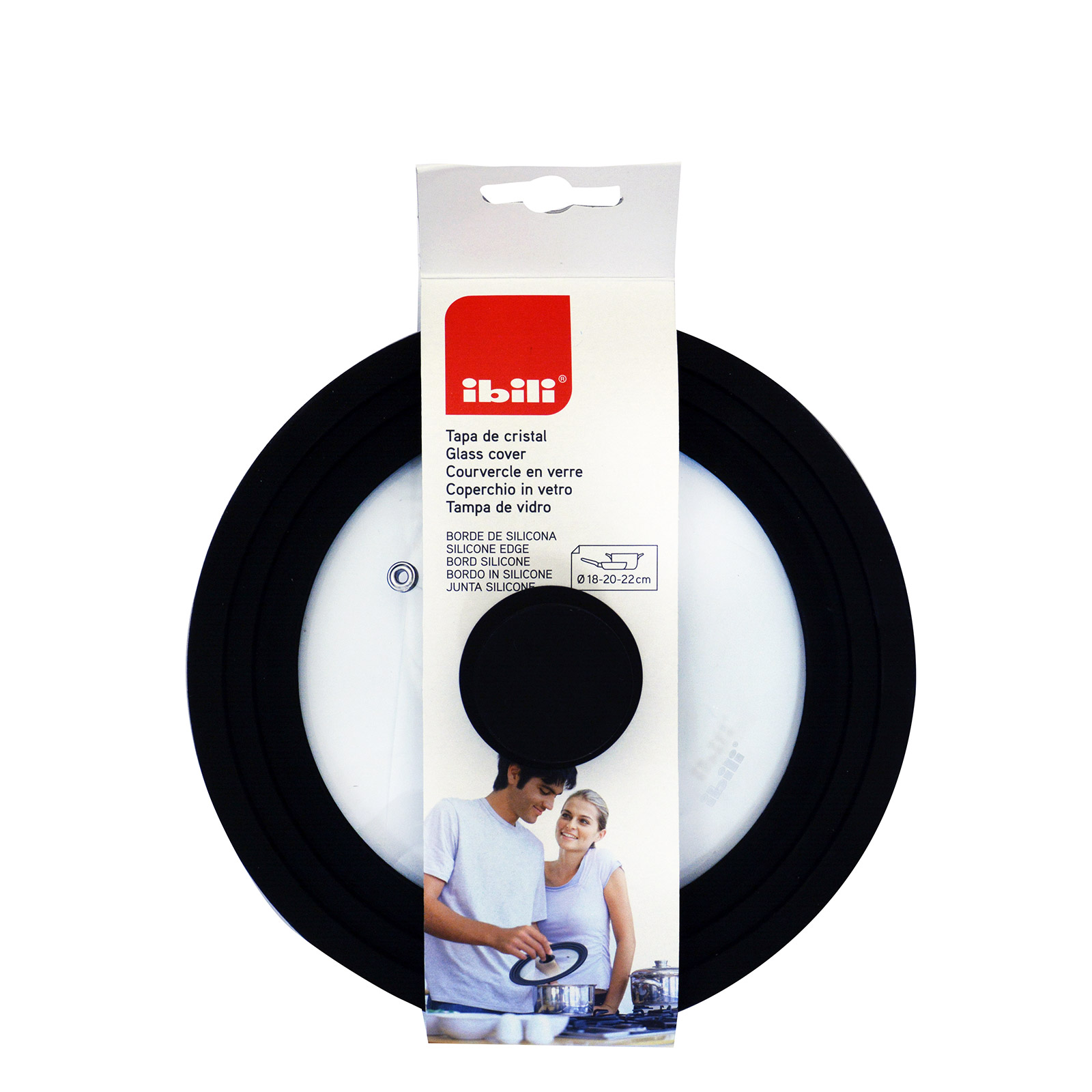 Ibili καπάκι με λαβή & τελείωμα σιλικόνης για σκεύη 18 -20 - 22 εκ εικόνα 1