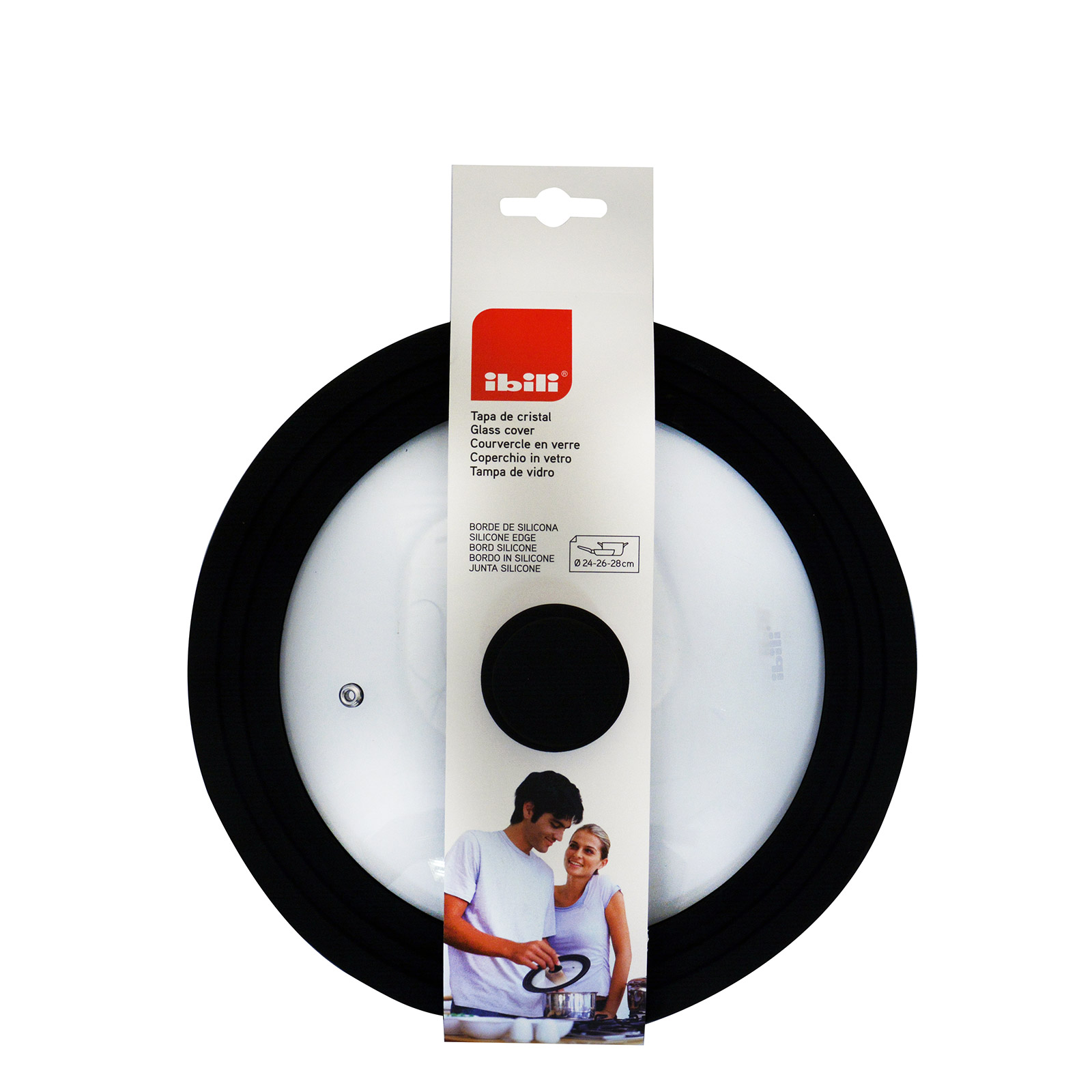 Ibili καπάκι με λαβή & τελείωμα σιλικόνης για σκευη 24 - 26 - 28 εκ εικόνα 1