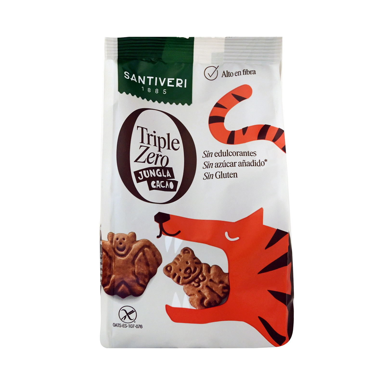 Santiveri Triple zero jungla biscuits cacao 120g image 1