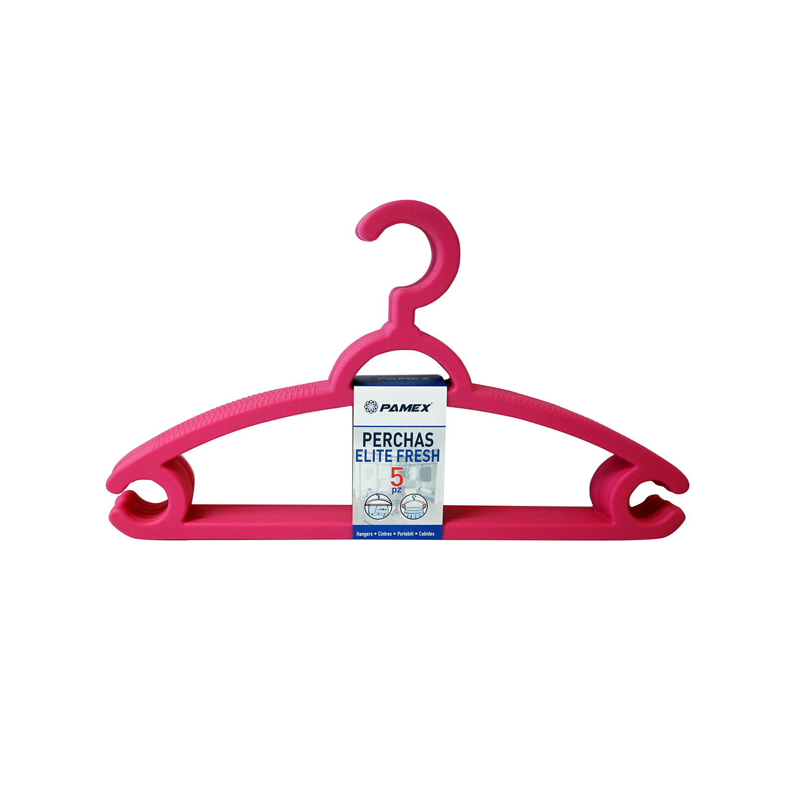 Pamex Elite Fresh κρεμάστρα ντουλάπας φούξια 5τεμ εικόνα 1