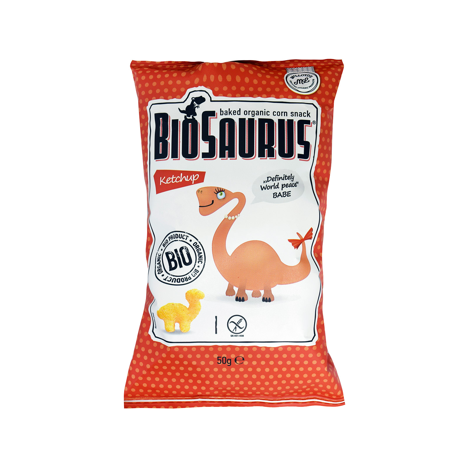 Biosaurus γαριδάκια παιδικά ketchup 50g εικόνα 1