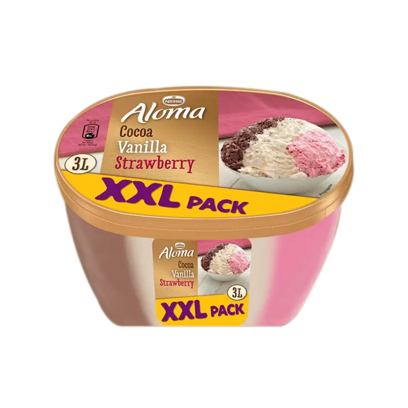 Nestle Aloma παγωτό οικογενειακό βανίλια, σοκολάτα, φράουλα 3lt εικόνα 1