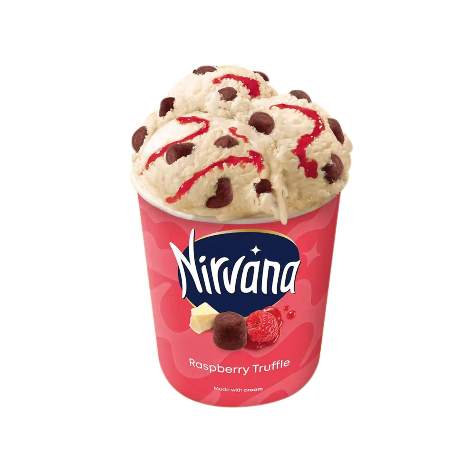 Nirvana παγωτό οικογενειακό raspberry truffle 420ml εικόνα 1
