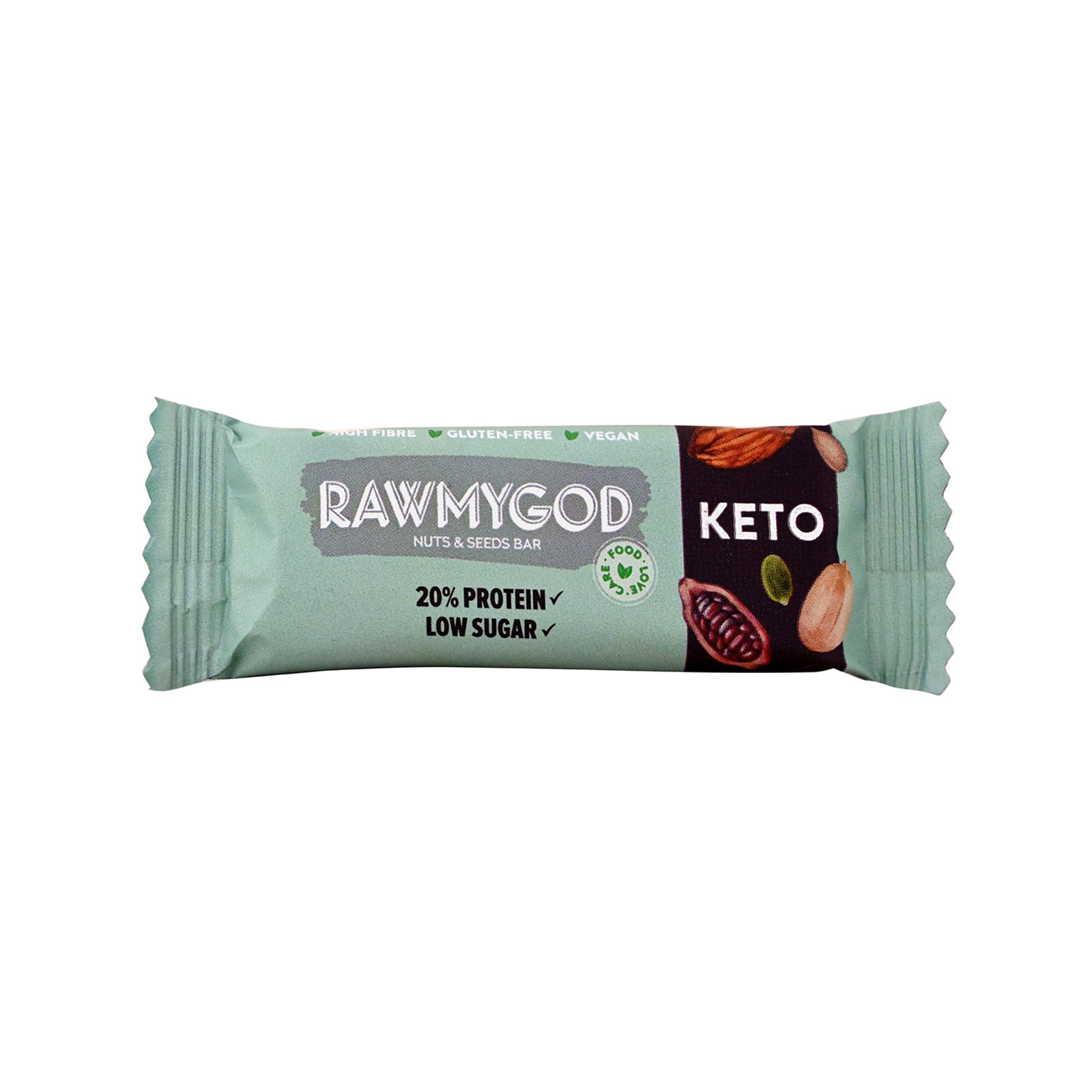 Rawmygod Bar protein bar Cacao 40g image 1