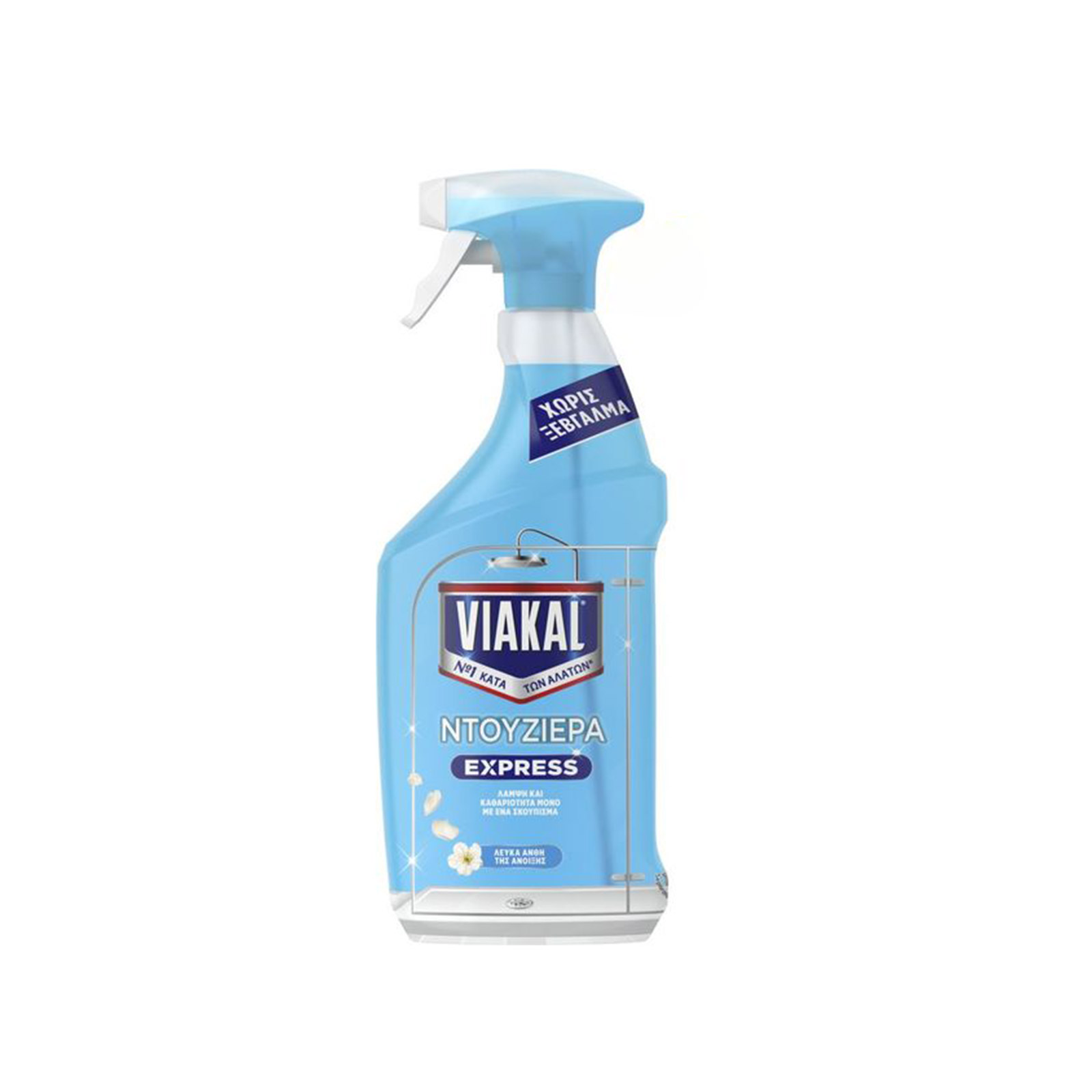 Viakal Express ντουζιέρα καθαριστικό αλάτων λευκα άνθη της άνοιξης 800ml εικόνα 1