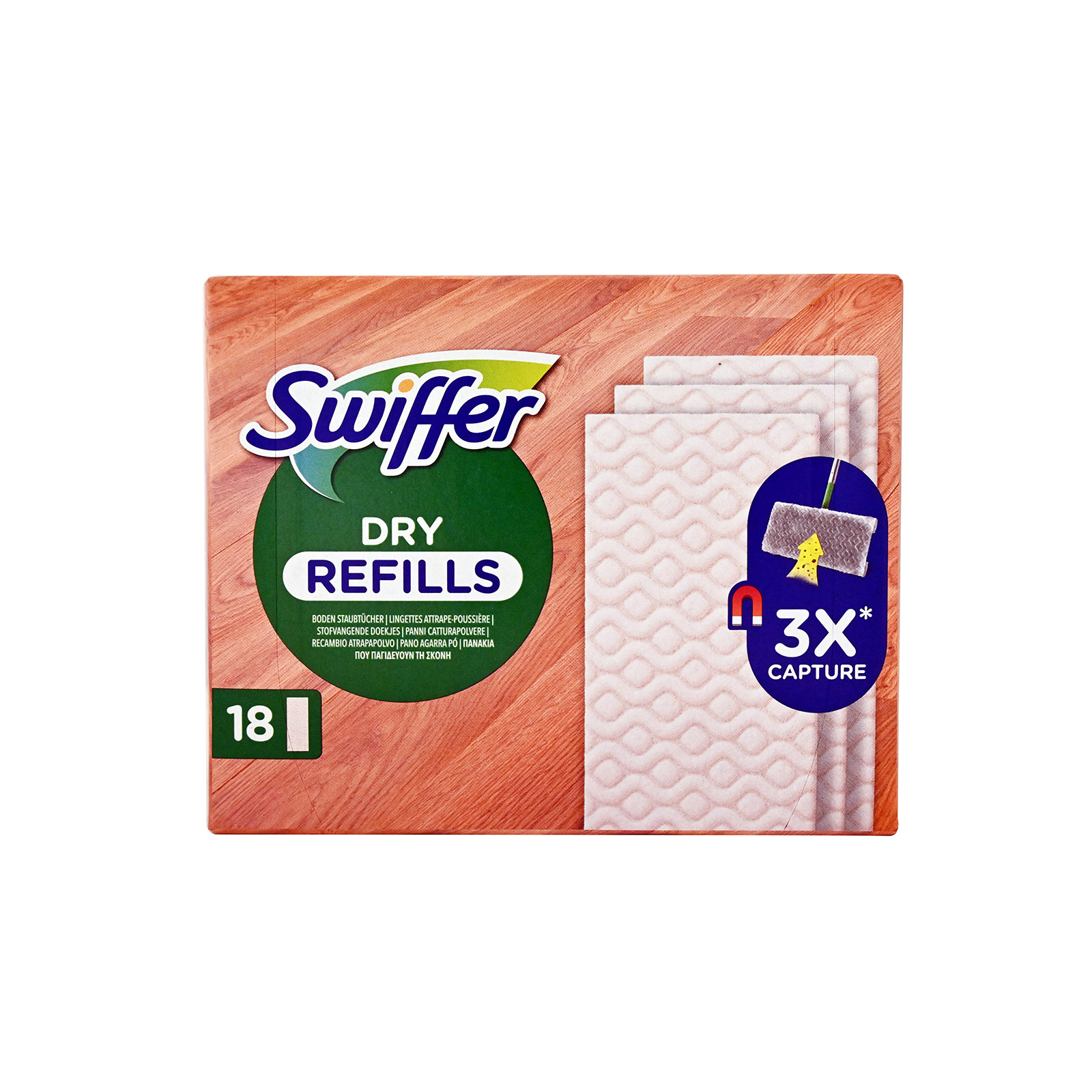 Swiffer Ξύλο & παρκέ ανταλλακτικά πανάκια καθαρισμού δαπέδων για ξύλο & παρκέ 18τεμ εικόνα 1