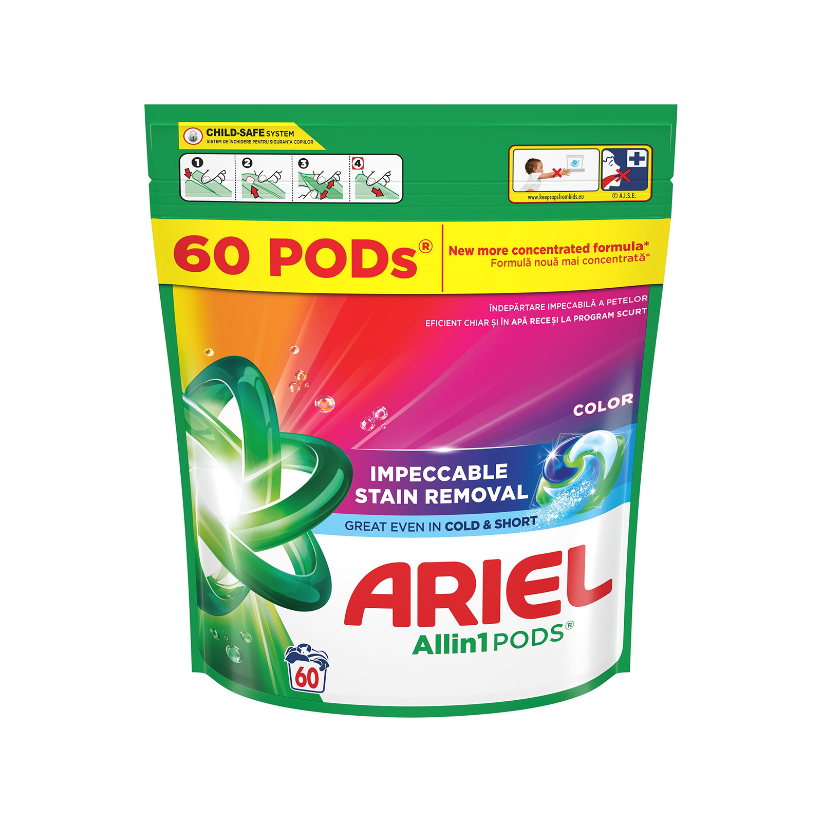 Ariel All In 1 Pods Washing Machine Detergent in Capsules color 60washes image 1