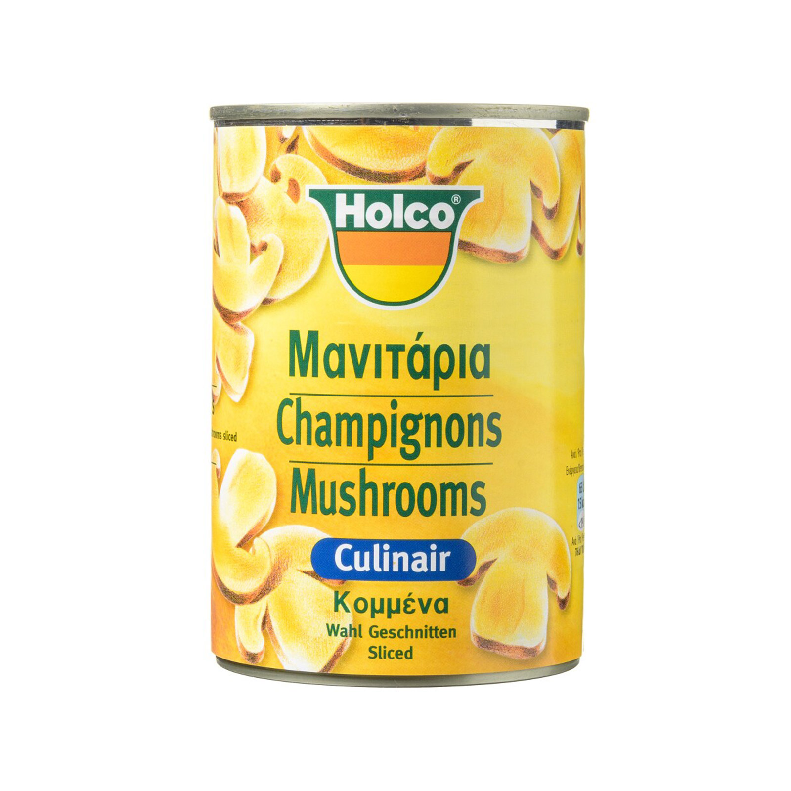 Holco Culinair μανιτάρια κομμένα κονσέρβα λαχανικών 400g (στραγγισμένο βάρος 230g) εικόνα 1