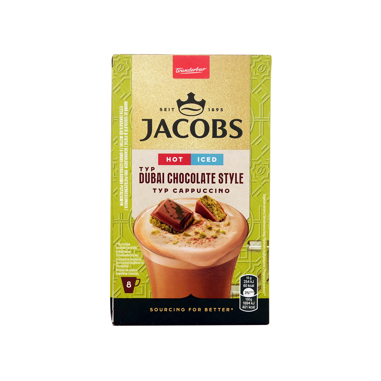 Jacobs Typ Dubai chocolate στιγμιαίο ρόφημα καφέ στικ typ cappuccino 8x15g εικόνα 1