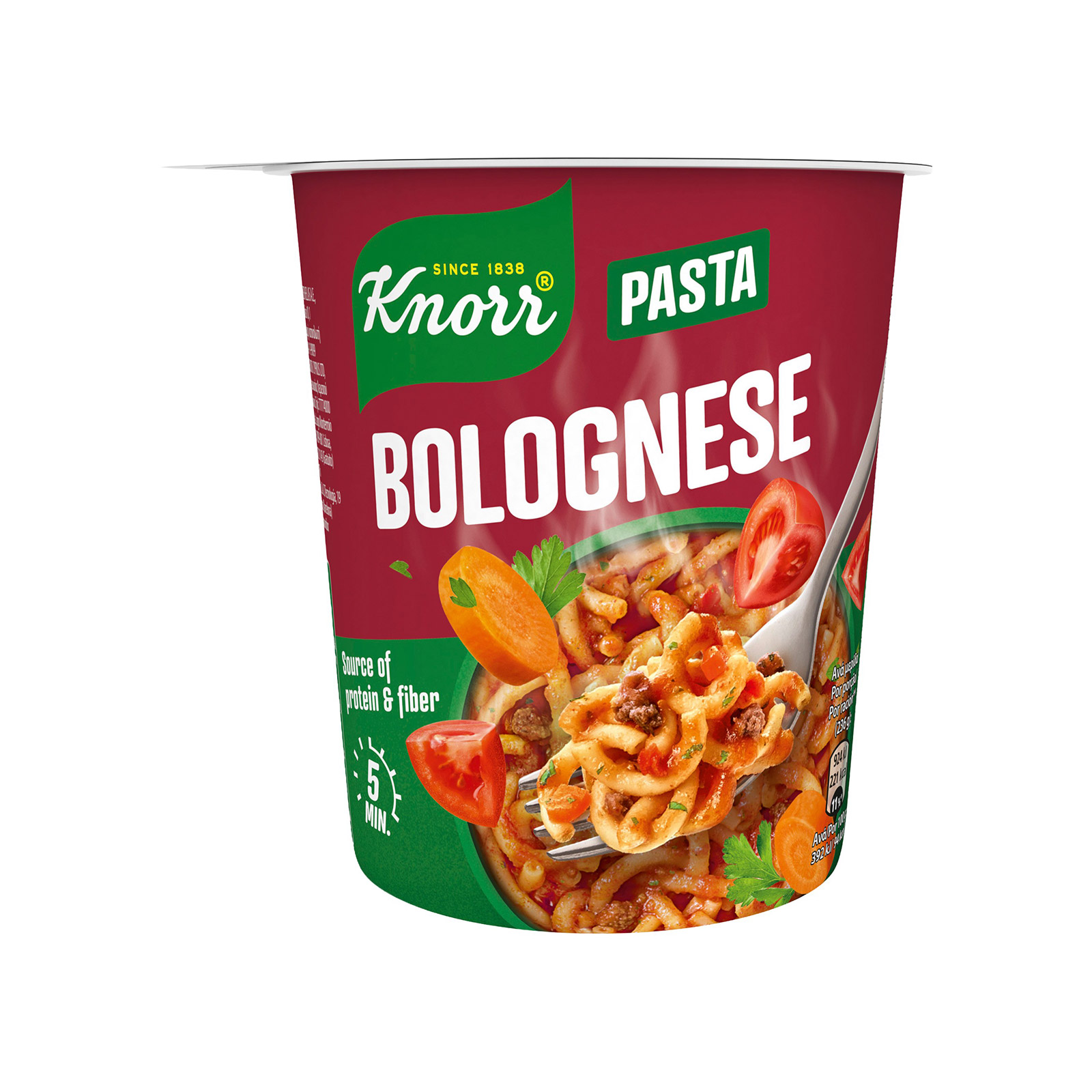 Knorr Pasta Snack ζυμαρικά μαγειρεμένα bolognese 60g εικόνα 1