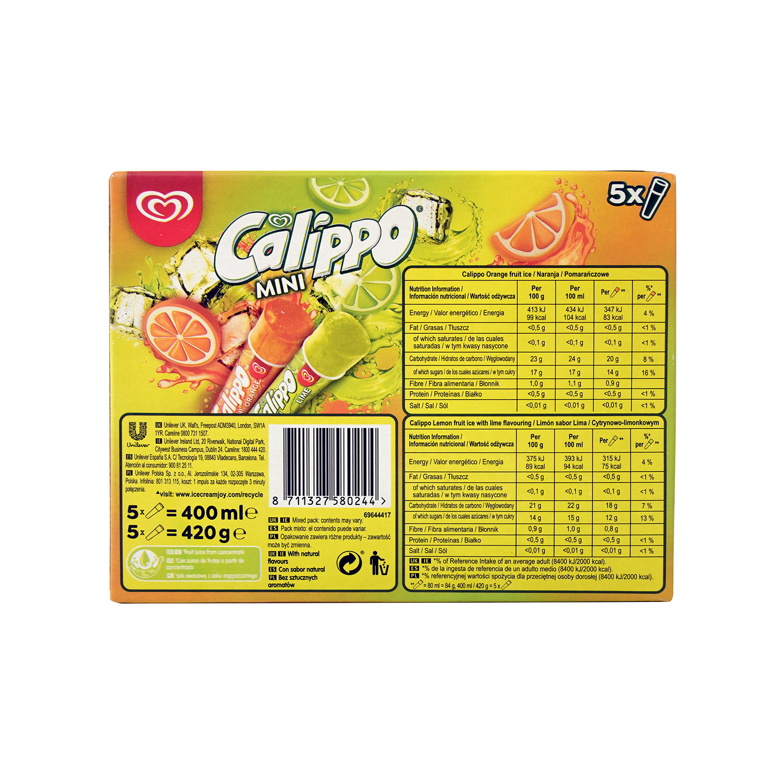 Calippo Cola Ice Lollies, 5 X 80ml Similar Products