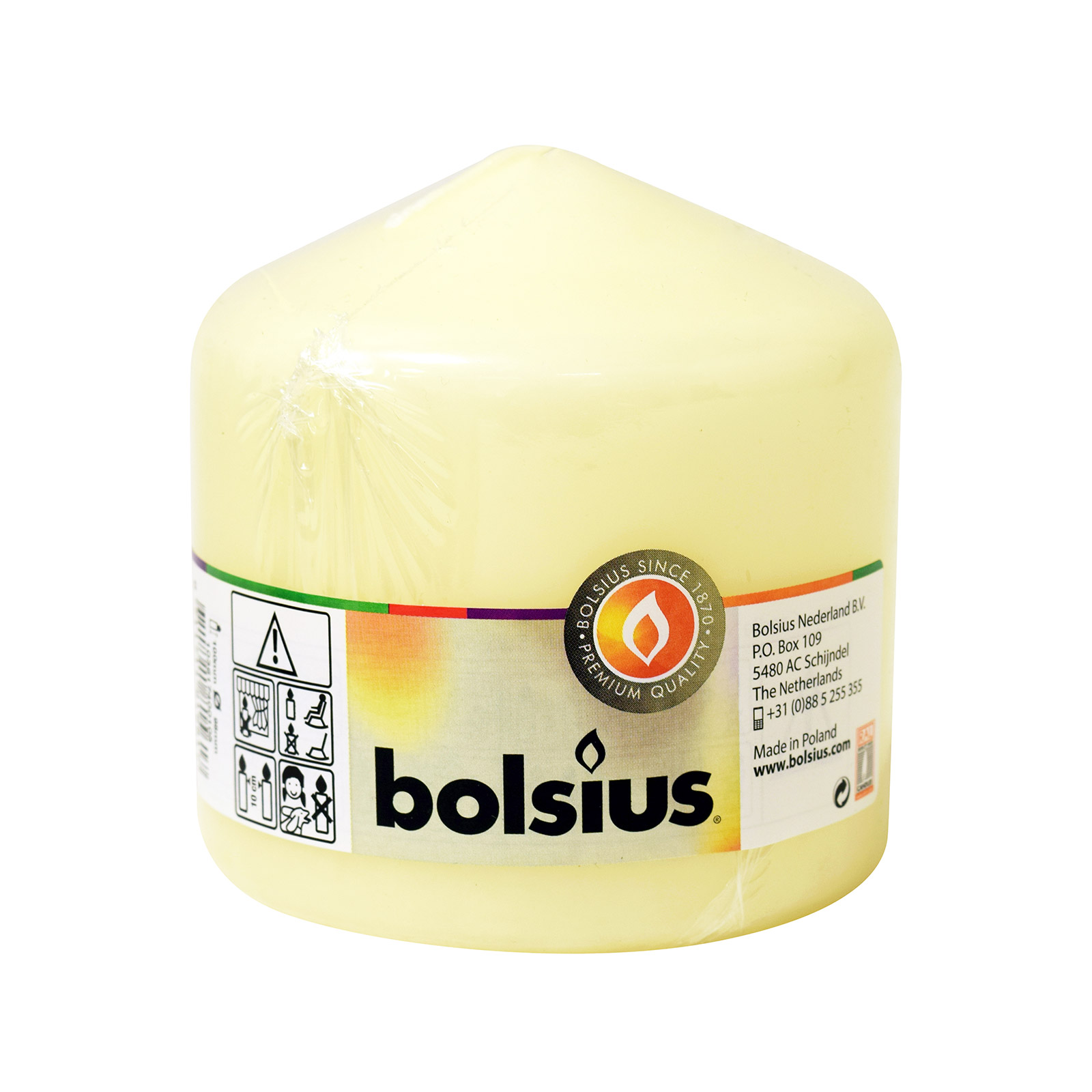 Bolsius 100/98 κερί κορμός μπεζ εικόνα 1