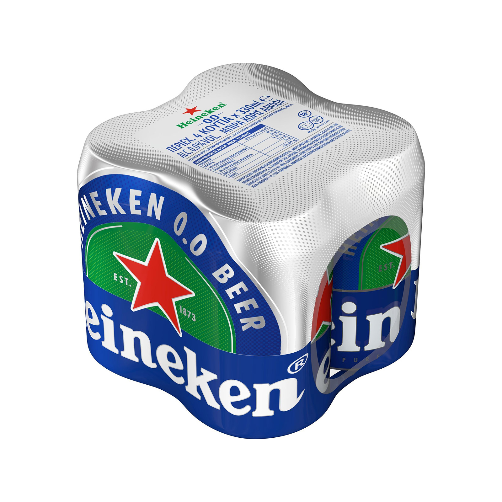 Heineken 0.0% μπίρα χωρίς αλκοόλ 4x330ml εικόνα 1