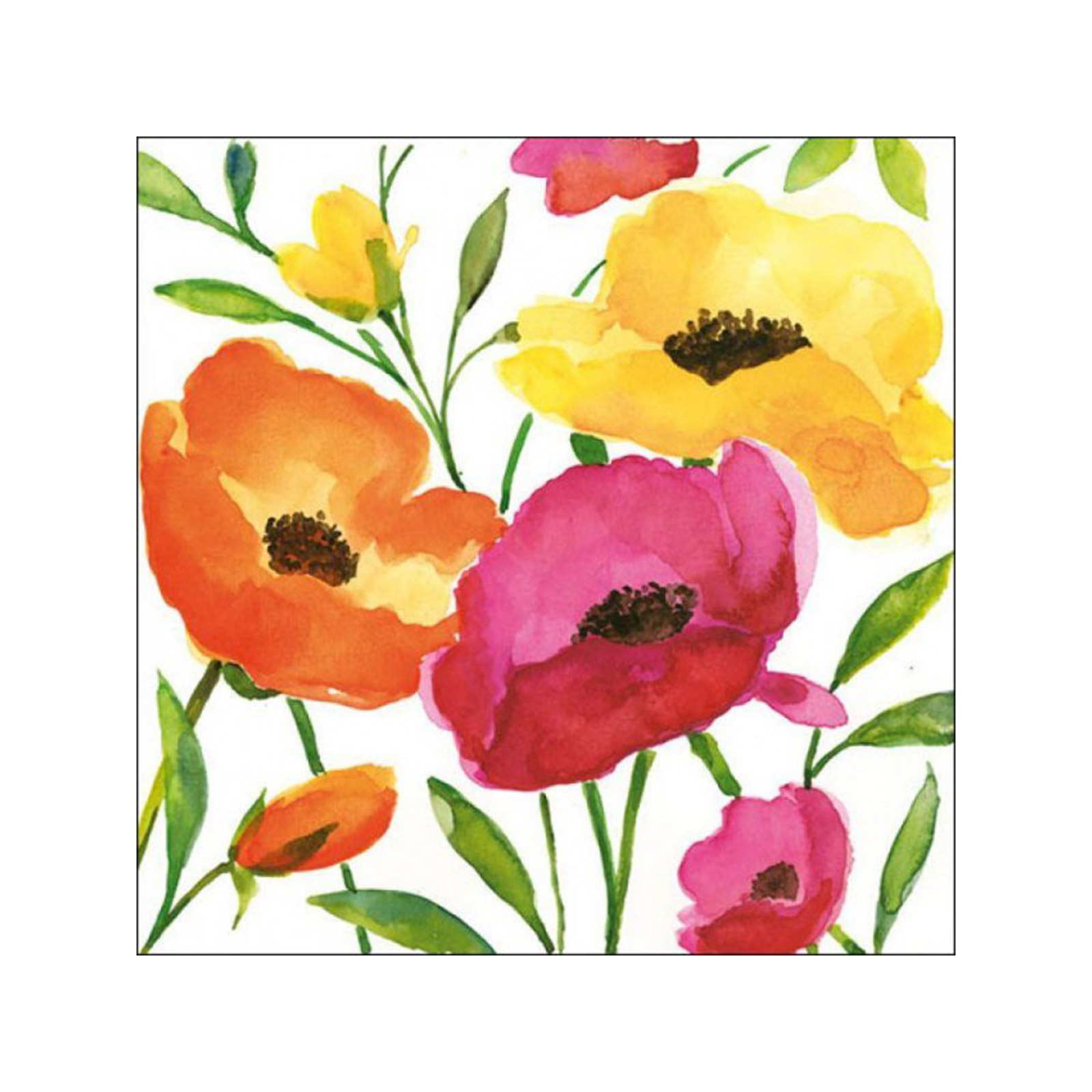 Ambiente 13307820 χαρτοπετσέτες μεσαίες poppy 33 x33 εκ, 20 τεμάχια 112g εικόνα 1
