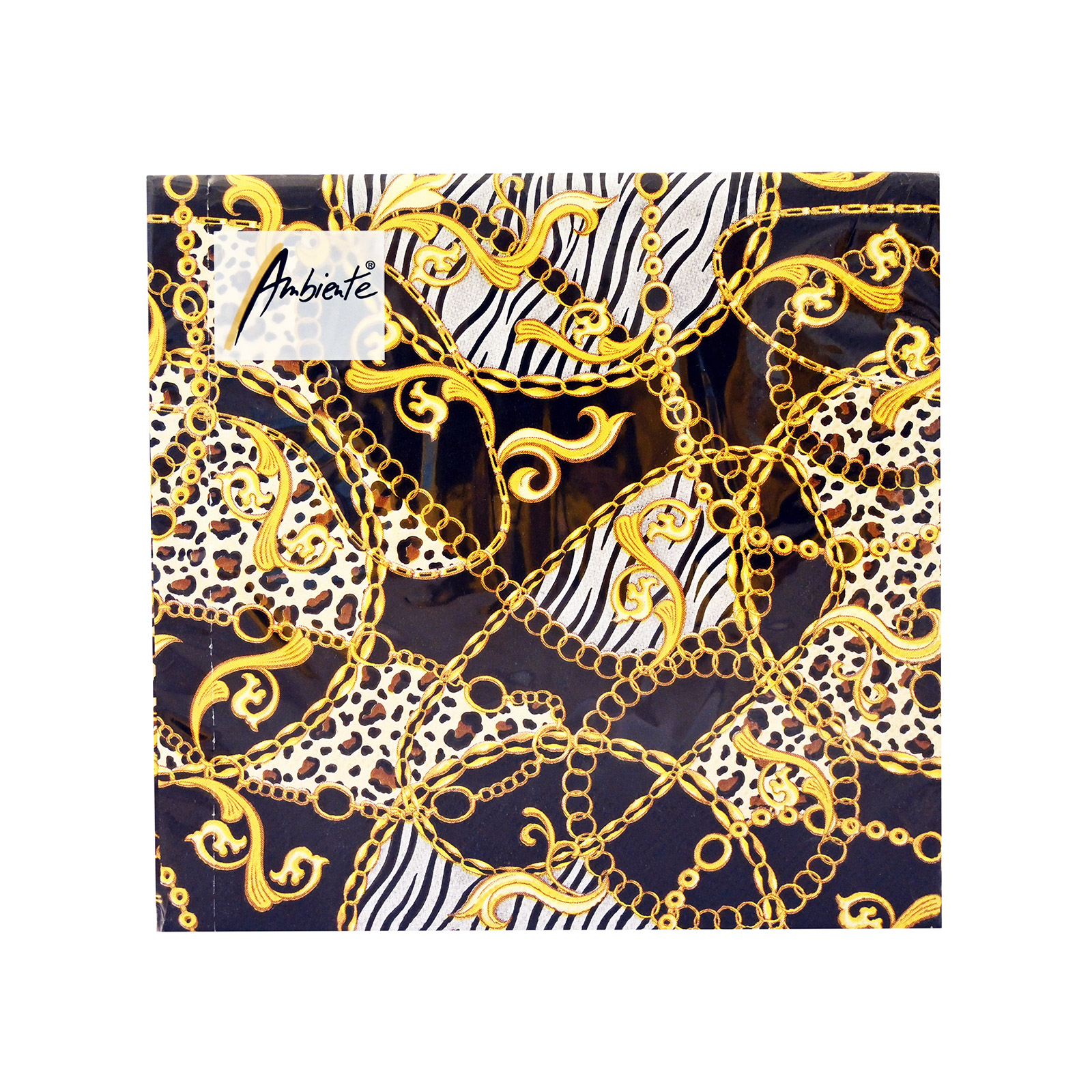 Ambiente 13314605 χαρτοπετσέτες μεσαίες gold pattern 33 x33 εκ, 20 τεμάχια 116g εικόνα 1