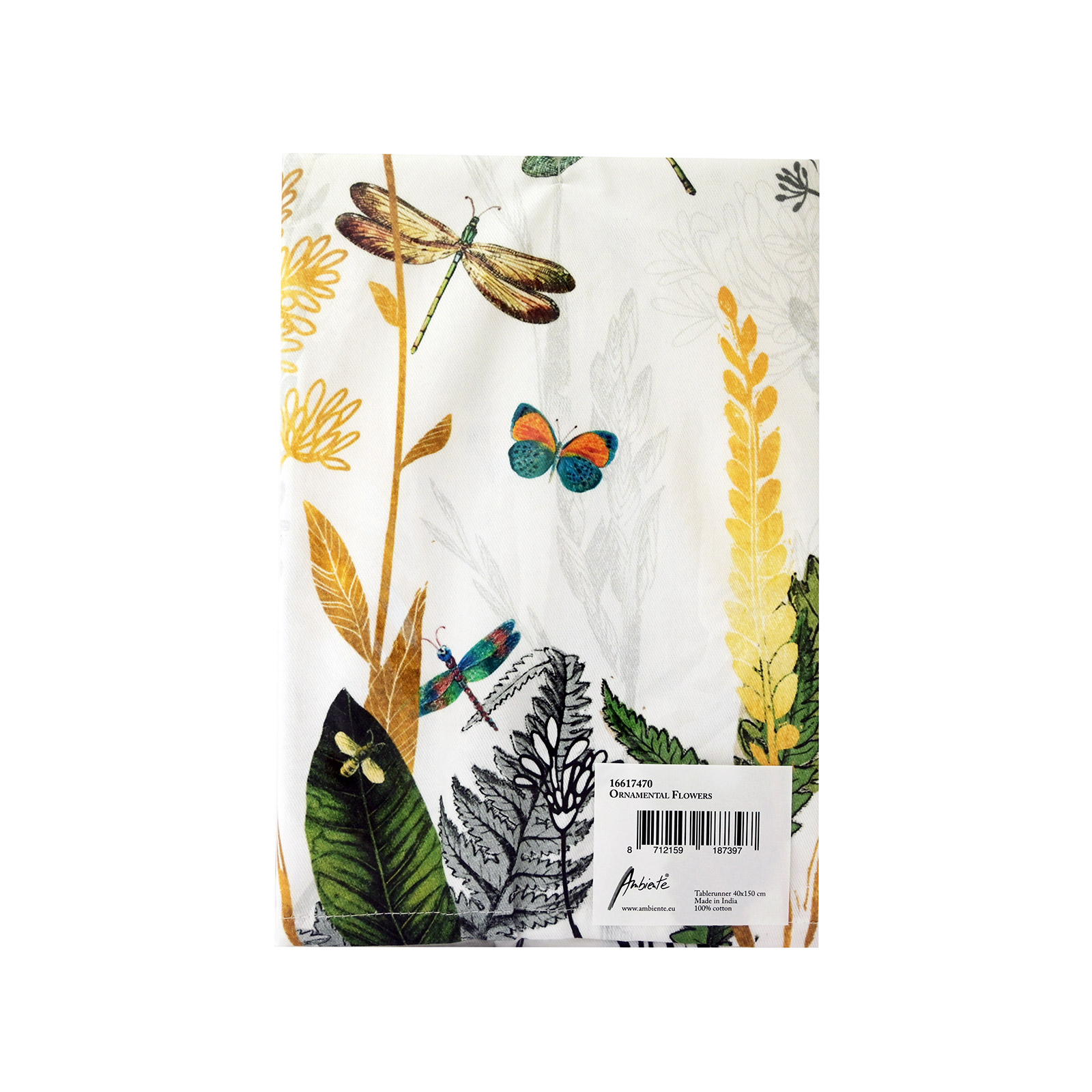 Ambiente 16617470 τραπεζομάντηλο ράνερ ornamental flowers 40χ150 εικόνα 1