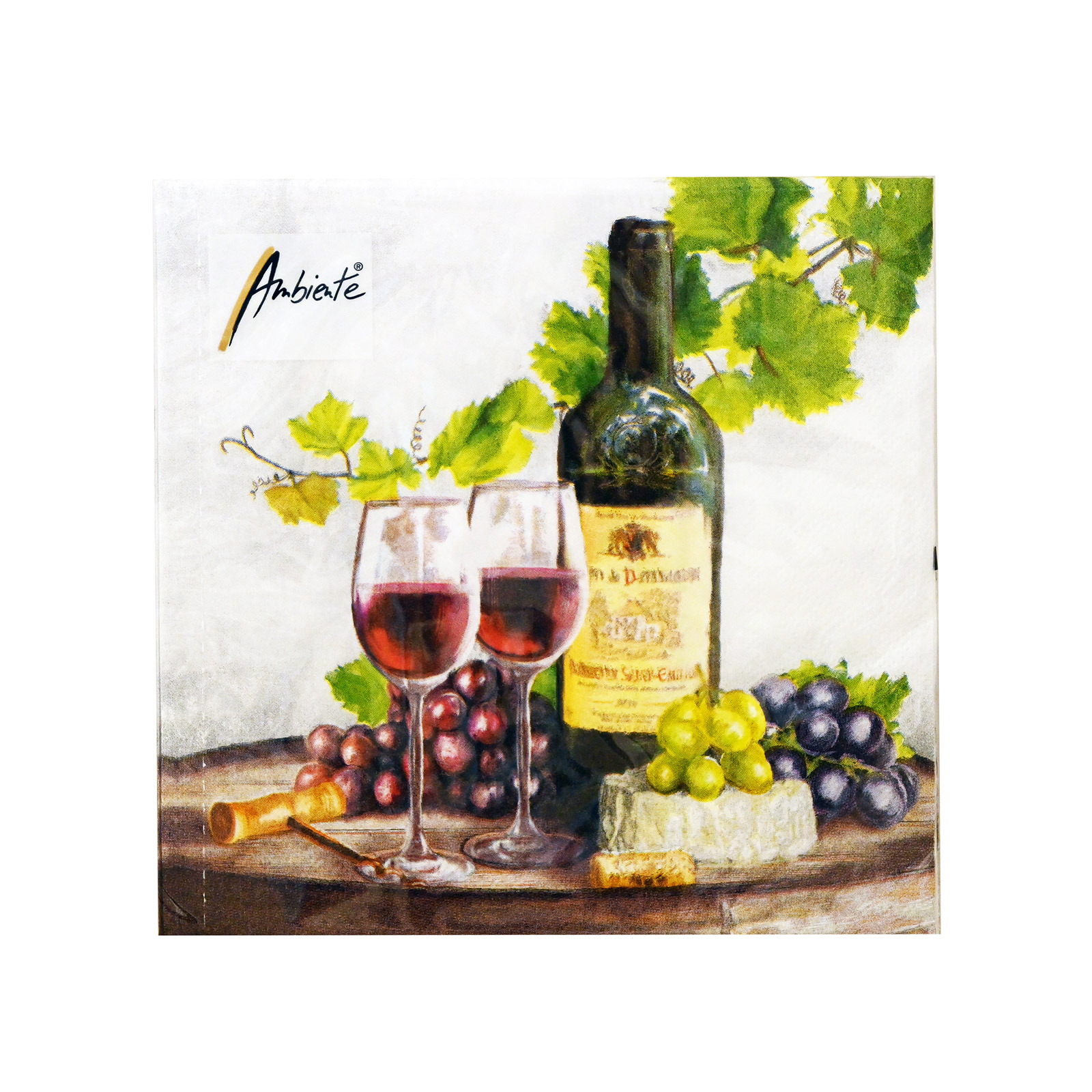 Ambiente 13317740 χαρτοπετσέτες μεσαίες red wine 33 x33 εκ, 20 τεμάχια 120g εικόνα 1