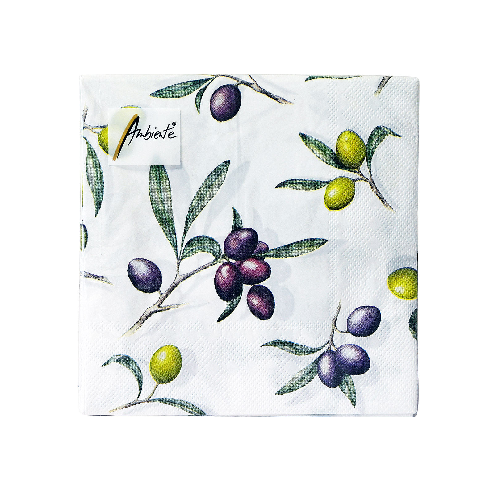 Ambiente χαρτοπετσέτες μεσαίες delicious olives 33 x33 εκ, 20 τεμάχια 125g εικόνα 1
