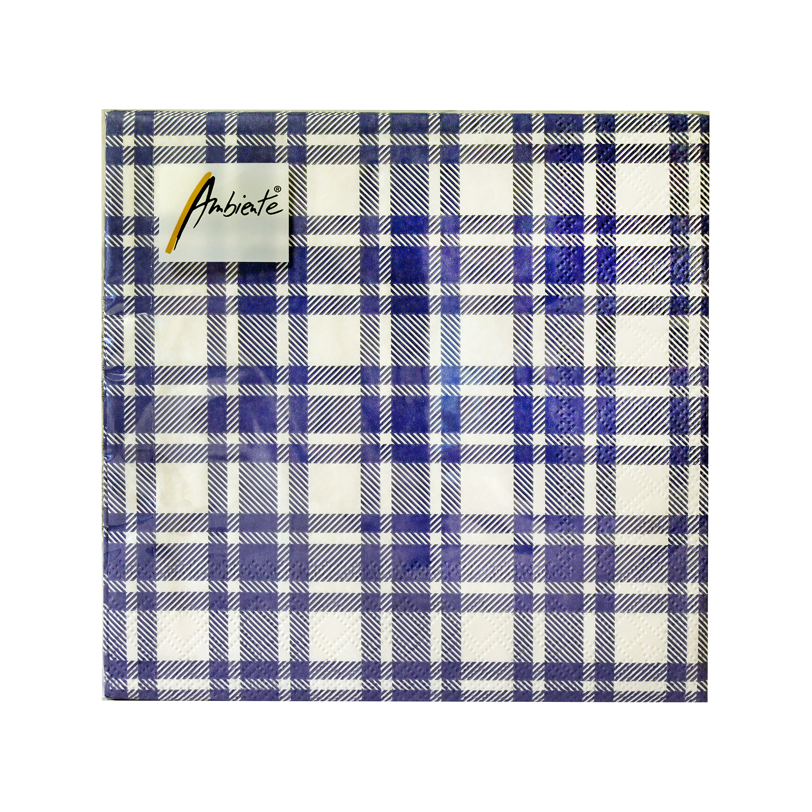Ambiente χαρτοπετσέτες μεσαίες καρω μπλε 33x33εκ. 20 τεμάχια 118g εικόνα 1