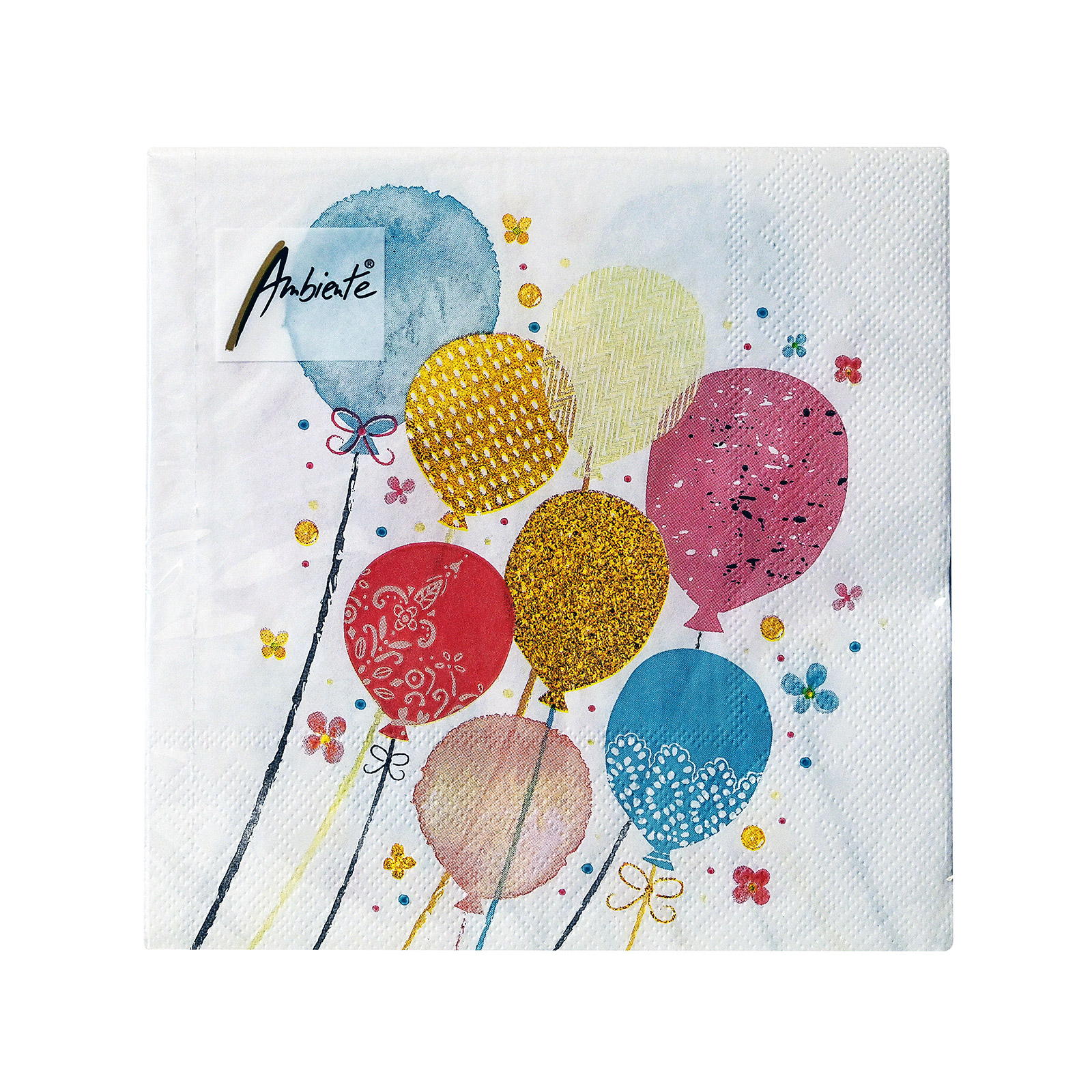 Ambiente χαρτοπετσέτες μεσαίες balloon party 33 x33 εκ, 20 τεμάχια 125g εικόνα 1