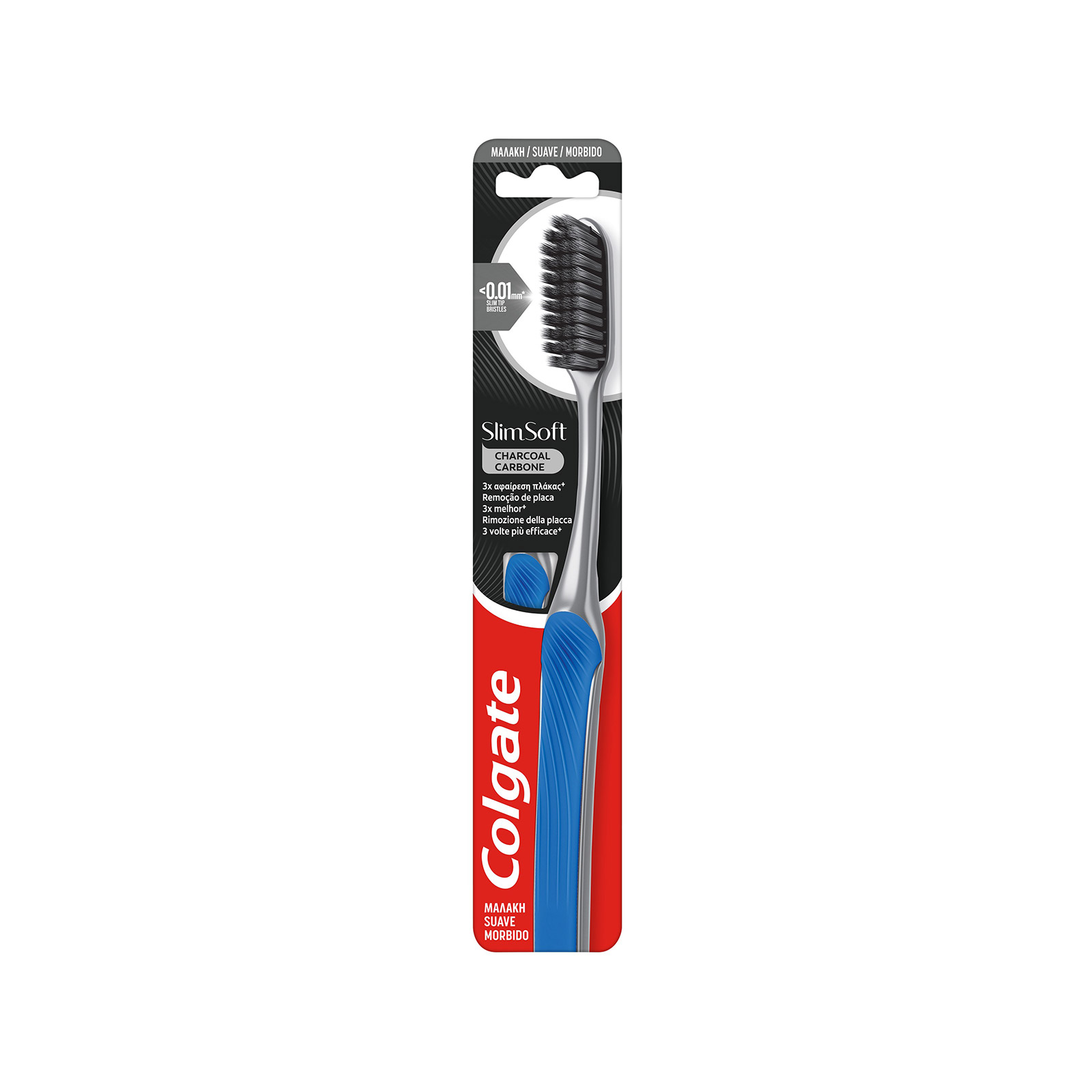 Colgate Slim Soft Charcoal Carbone οδοντόβουρτσα μπλε - γκρι εικόνα 1