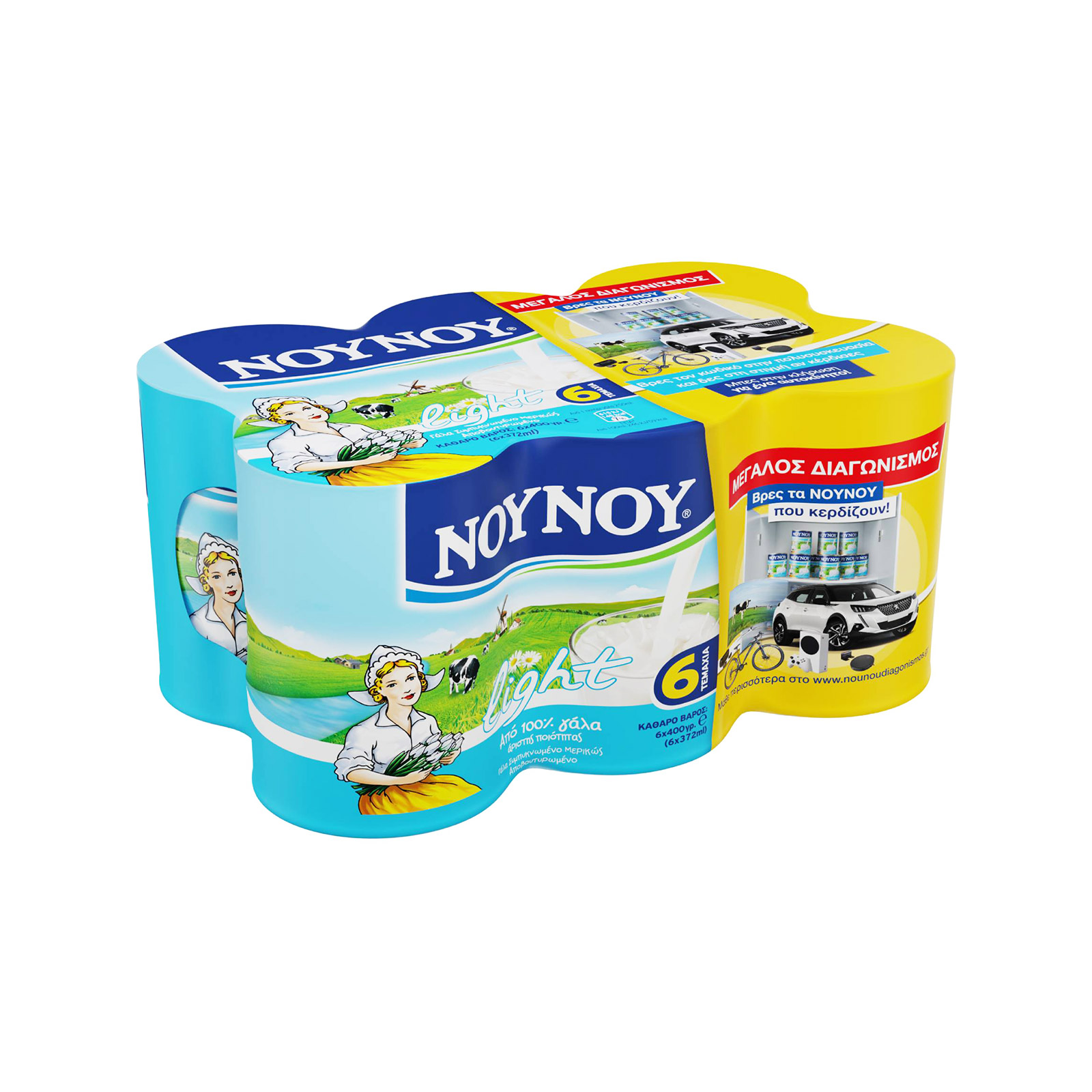 ΝΟΥΝΟΥ γάλα εβαπορέ ελαφρύ 6x400g εικόνα 1