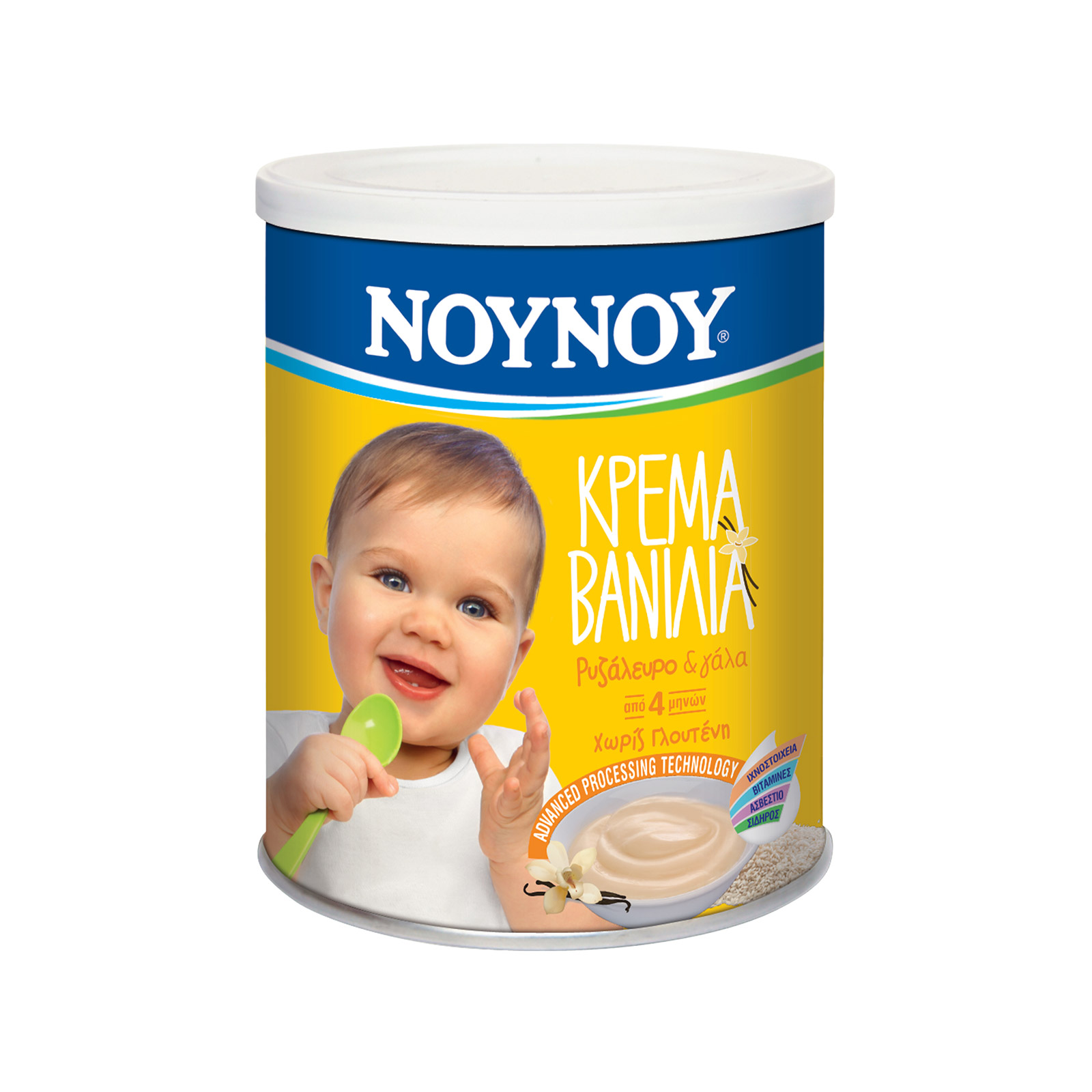 ΝΟΥΝΟΥ κρέμα σε σκόνη παιδική βανίλια, ρυζάλευρο & γάλα 350g εικόνα 1