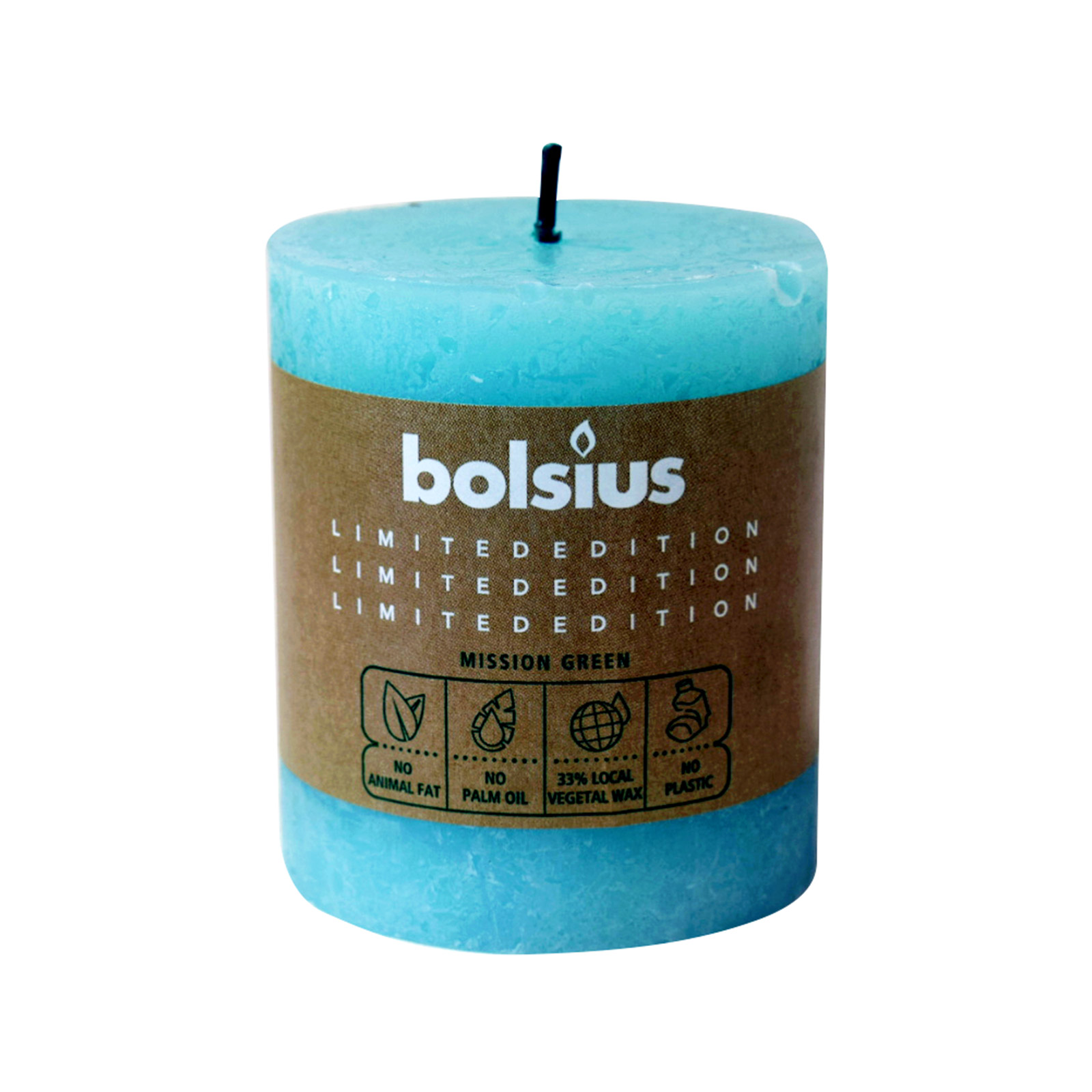 Bolsius Limited Edition Mission Green κερί κορμός γαλάζιο εικόνα 1