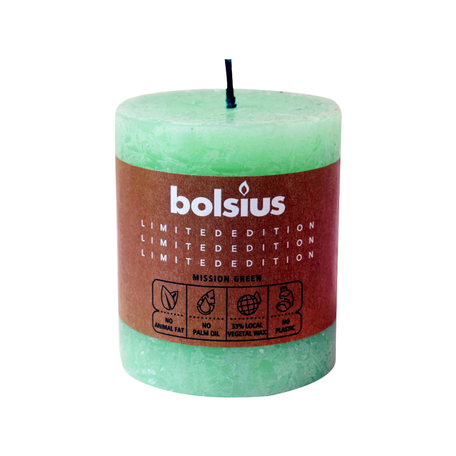 Bolsius Limited Edition Mission Green κερί κορμός πράσινο εικόνα 1
