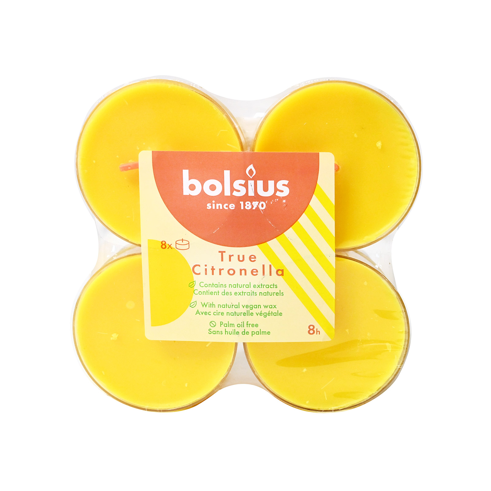 Bolsius κεριά ρεσώ αρωματικά true citronella 8 ωρών 8τεμ εικόνα 1