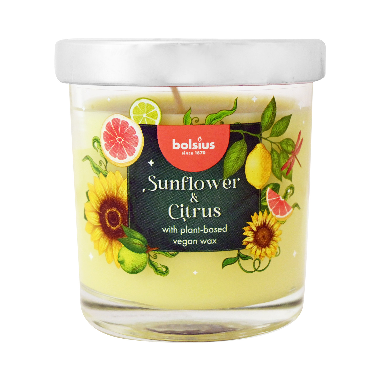 Bolsius 80/72 κερί αρωματικό με καπάκι sunflower & citrus εικόνα 1