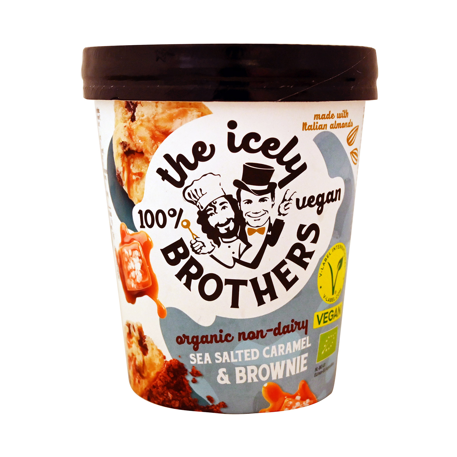 The Icely Brothers family-size vegan ice cream sea salted caramel & brownie 460ml image 1