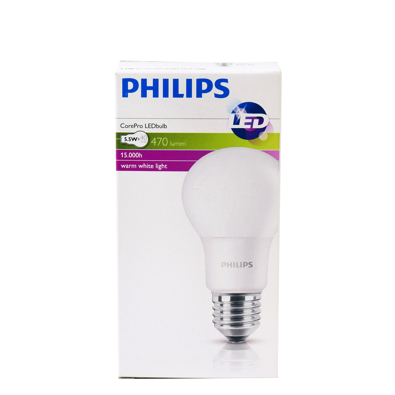 Philips Ε27 λάμπα led βιδωτή/ θερμό φως 5,5w εικόνα 1